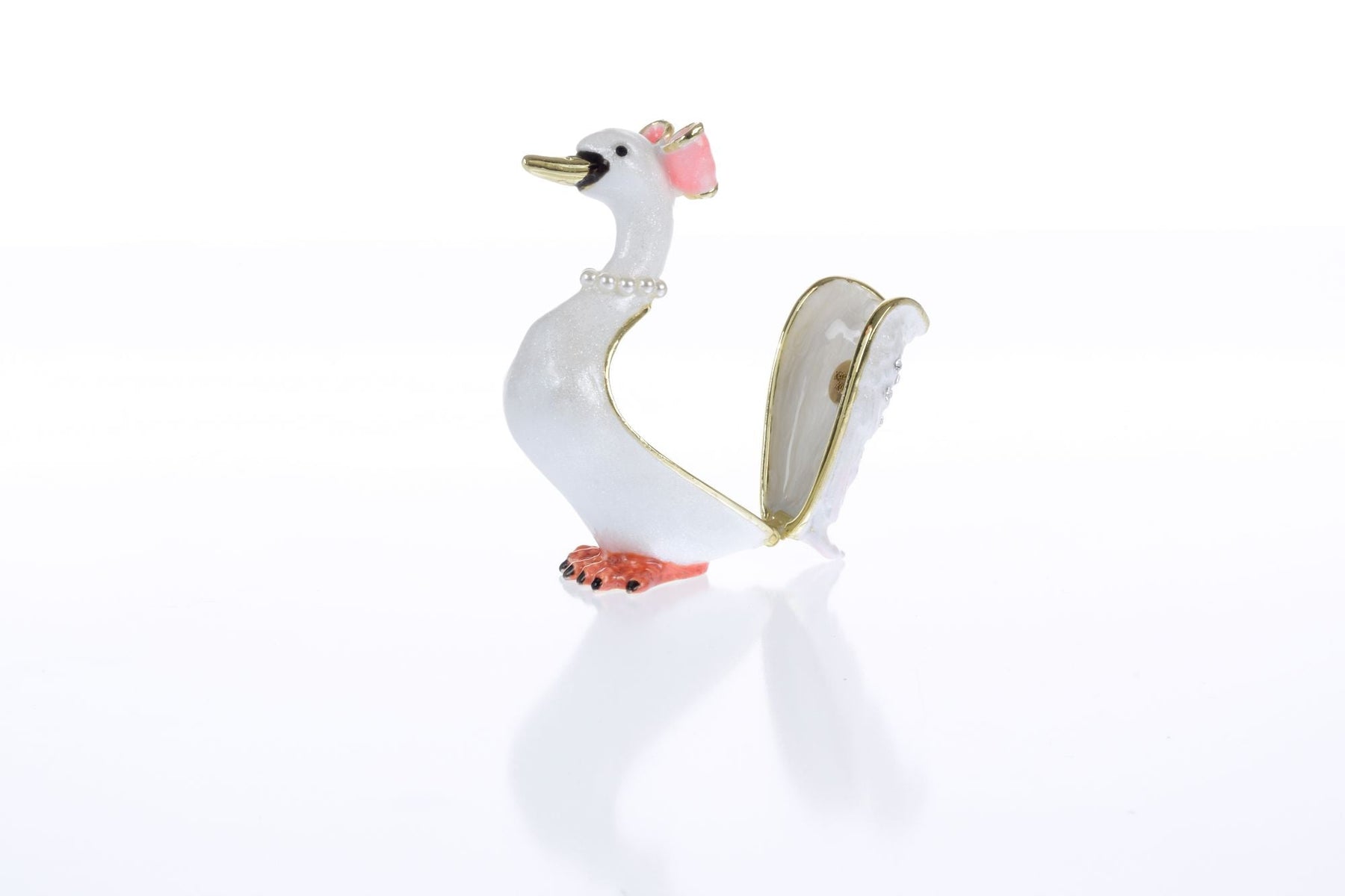 Keren Kopal White Goose Trinket Box