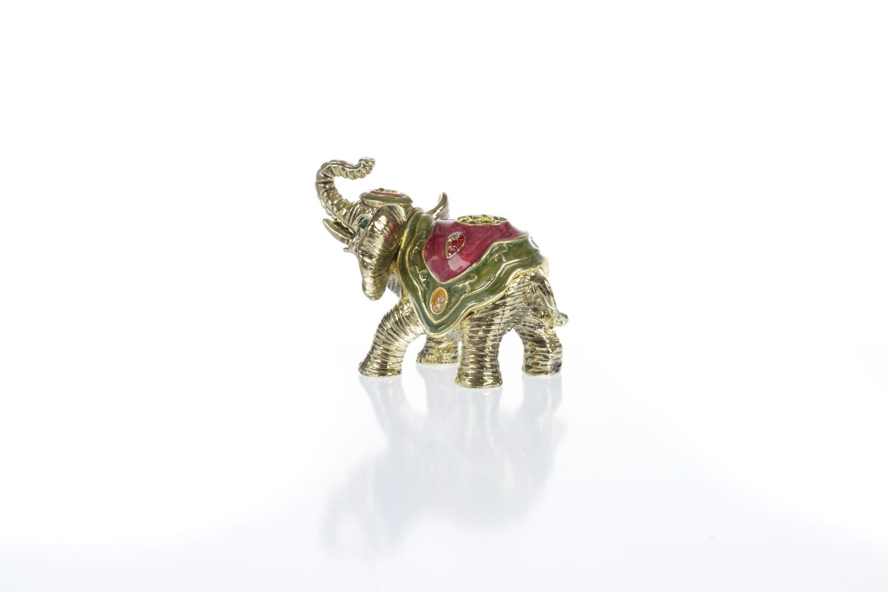 Keren Kopal Gold Elephant Trinket Box Decorated with Swarovski Crystals