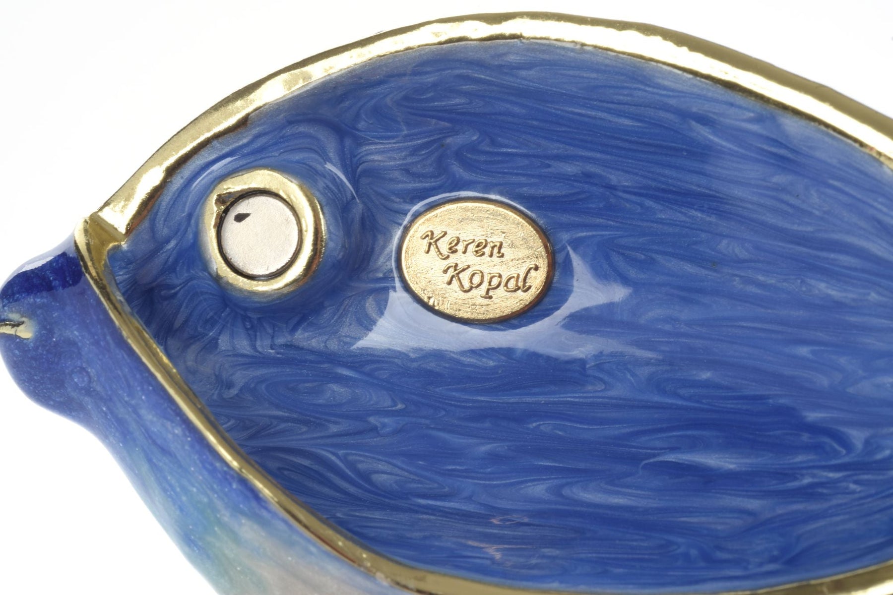 Keren Kopal Blue Rainbowfish Fish trinket box