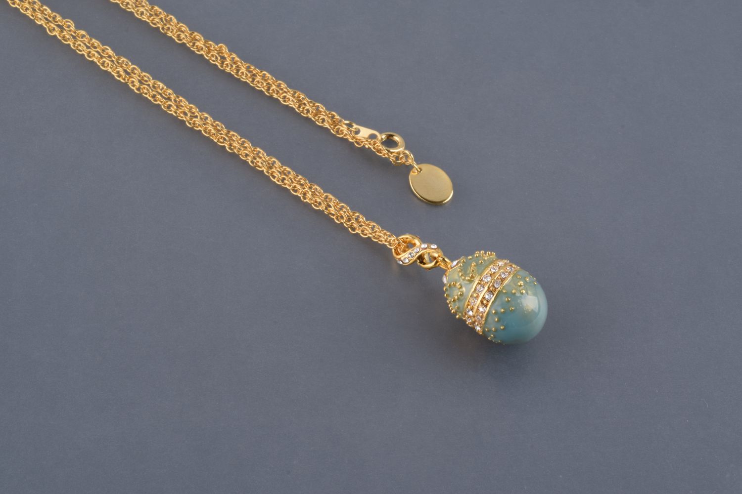 Keren Kopal Teal Egg Pendant Necklace