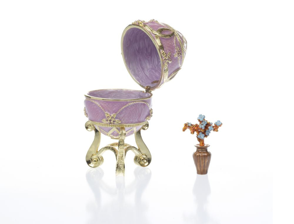 Keren Kopal Purple Easter Egg with flower vase