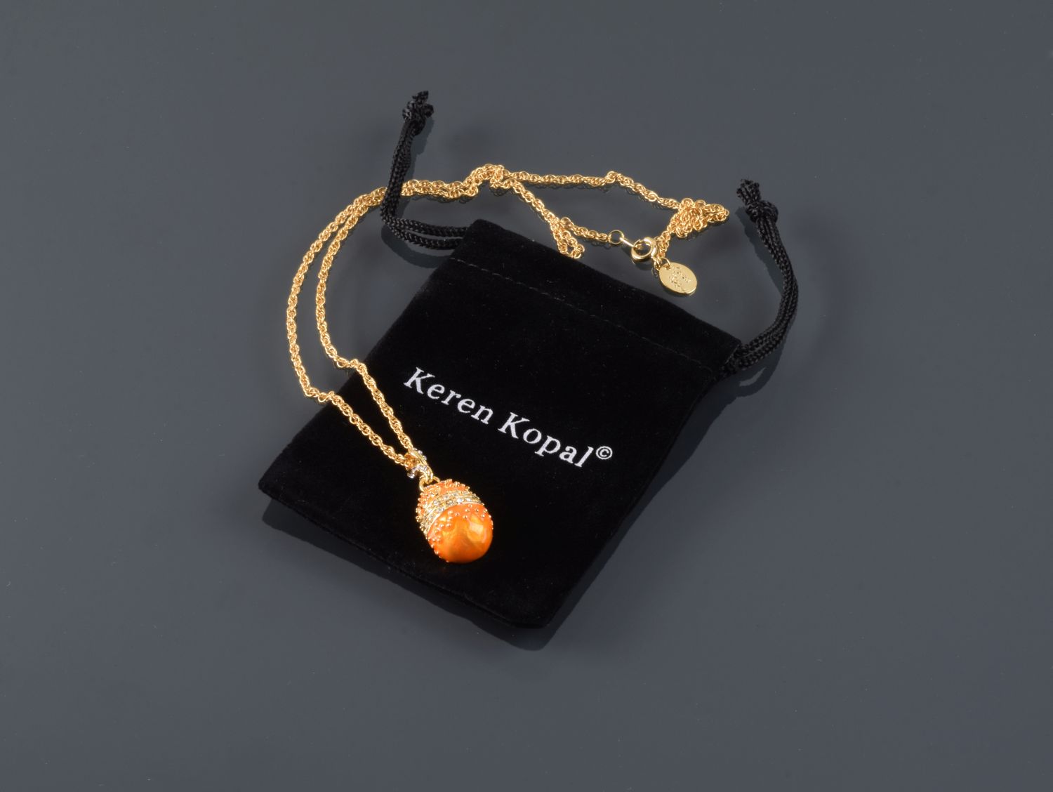 Keren Kopal Orange Egg Pendant Necklace