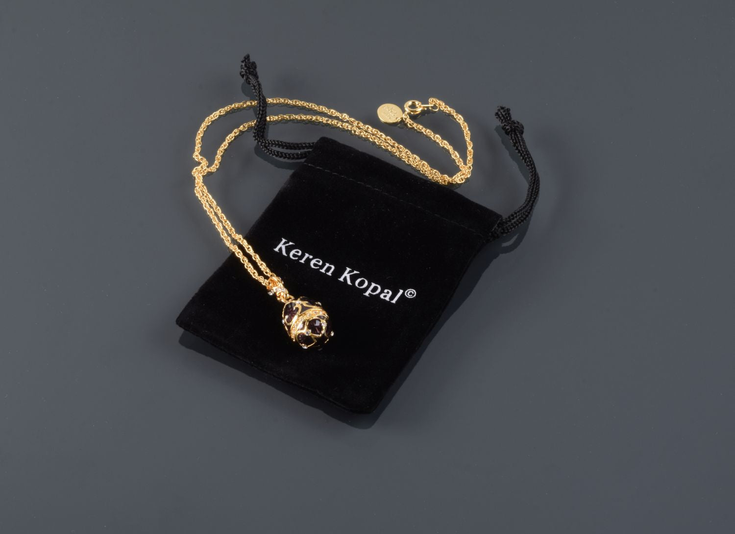 Keren Kopal Purple Egg Pendant Necklace