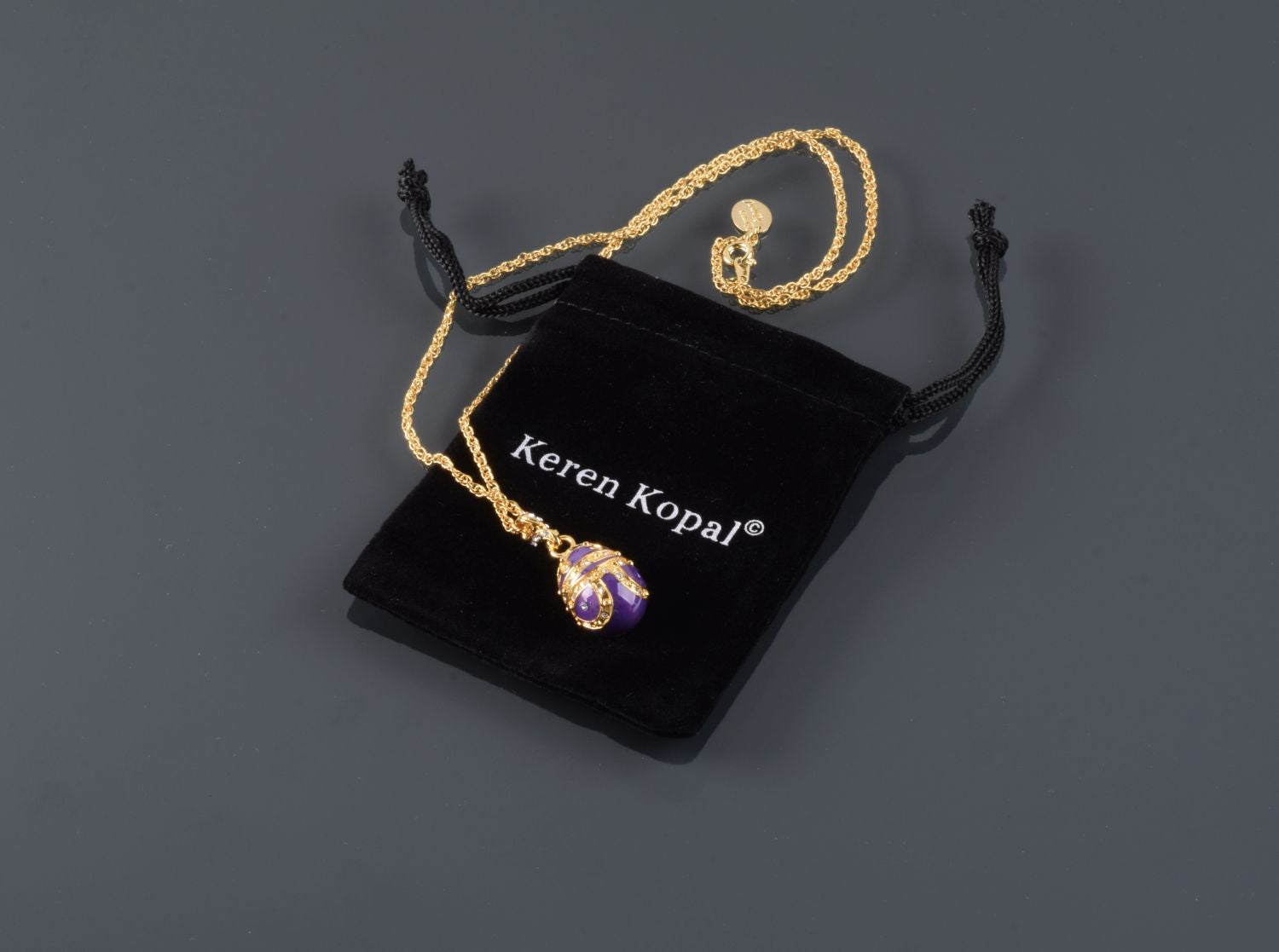 Keren Kopal Purple Egg Pendant Necklace