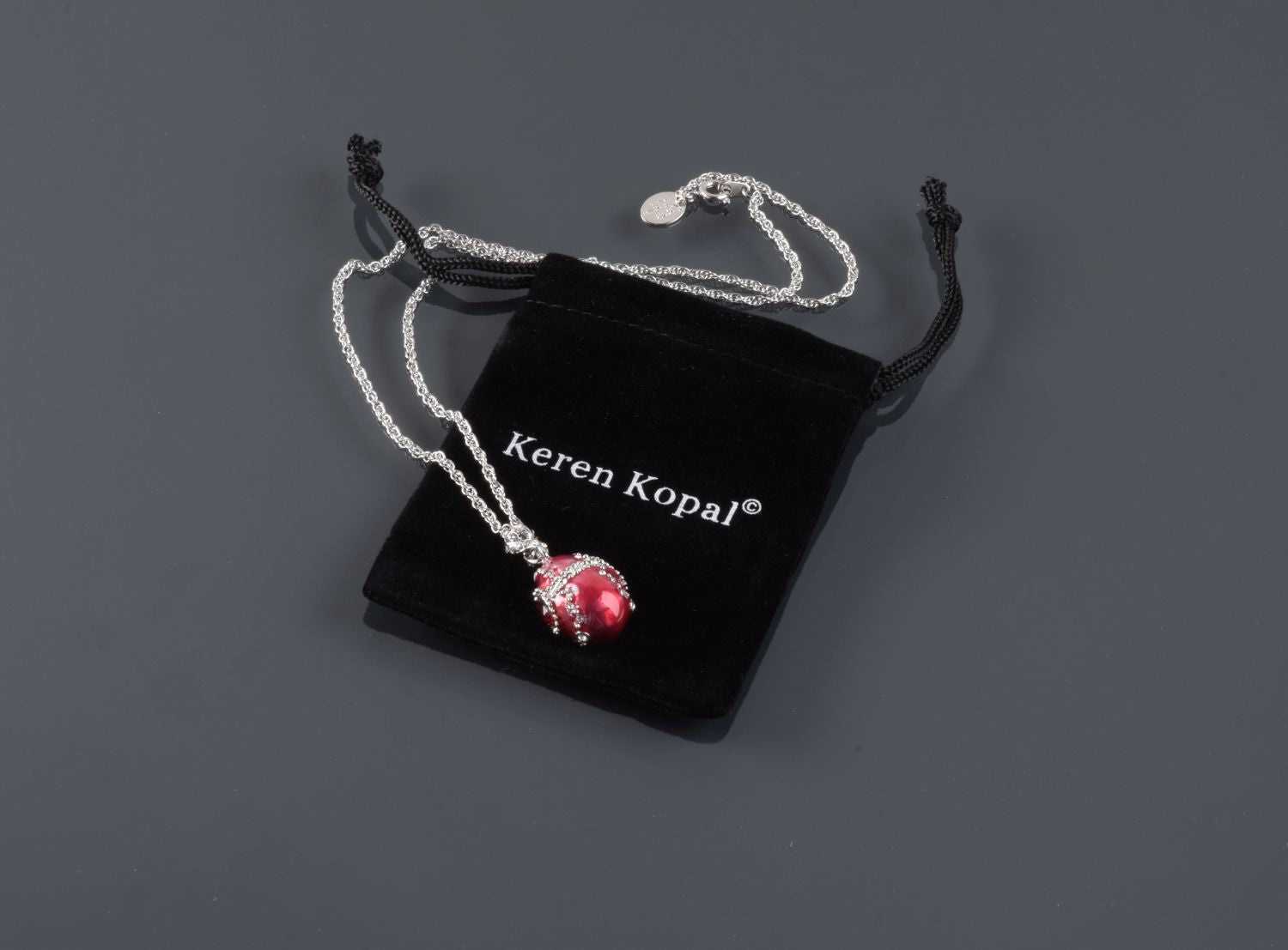 Keren Kopal Red Egg Pendant Necklace