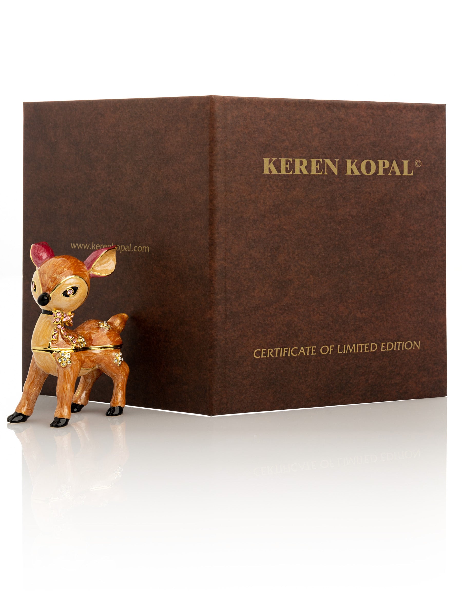 Keren Kopal Brown Fawn Trinket Box