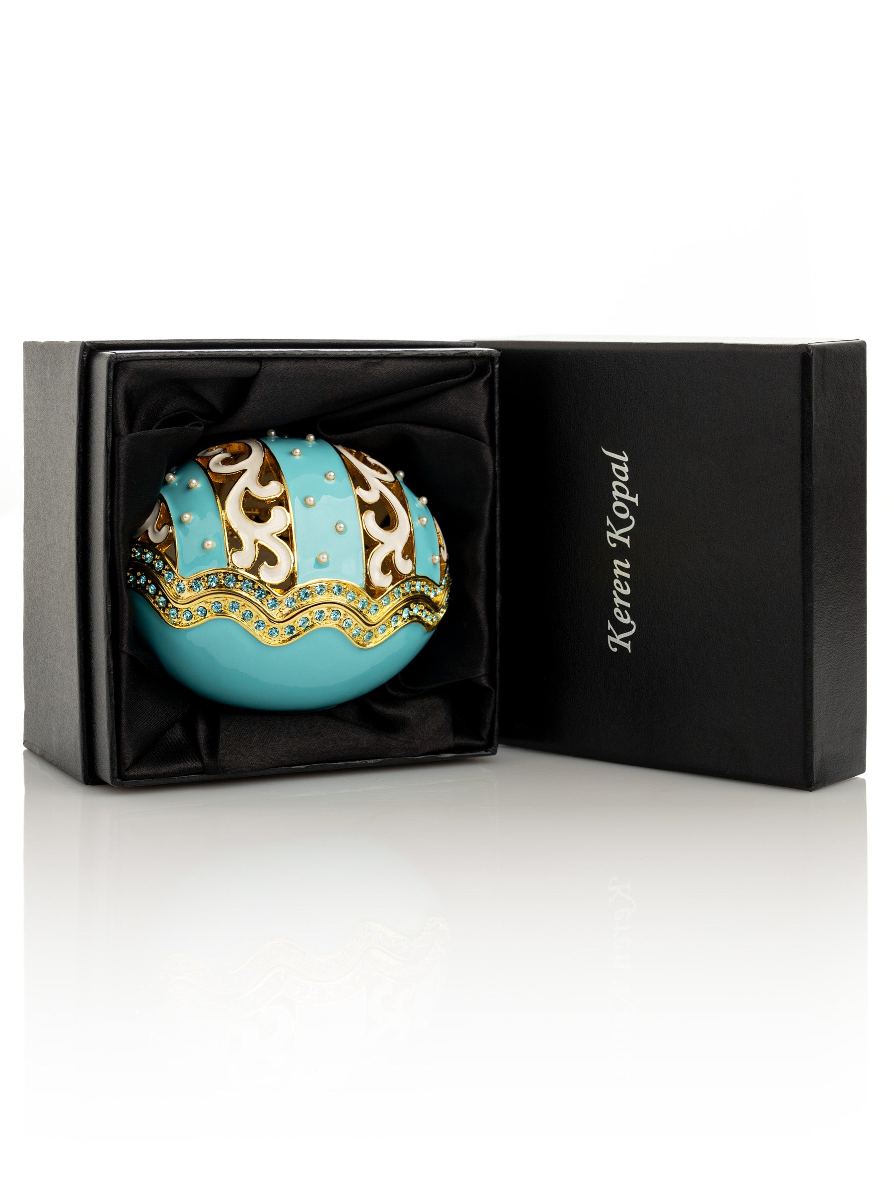 Keren Kopal Turquoise Egg with pearls