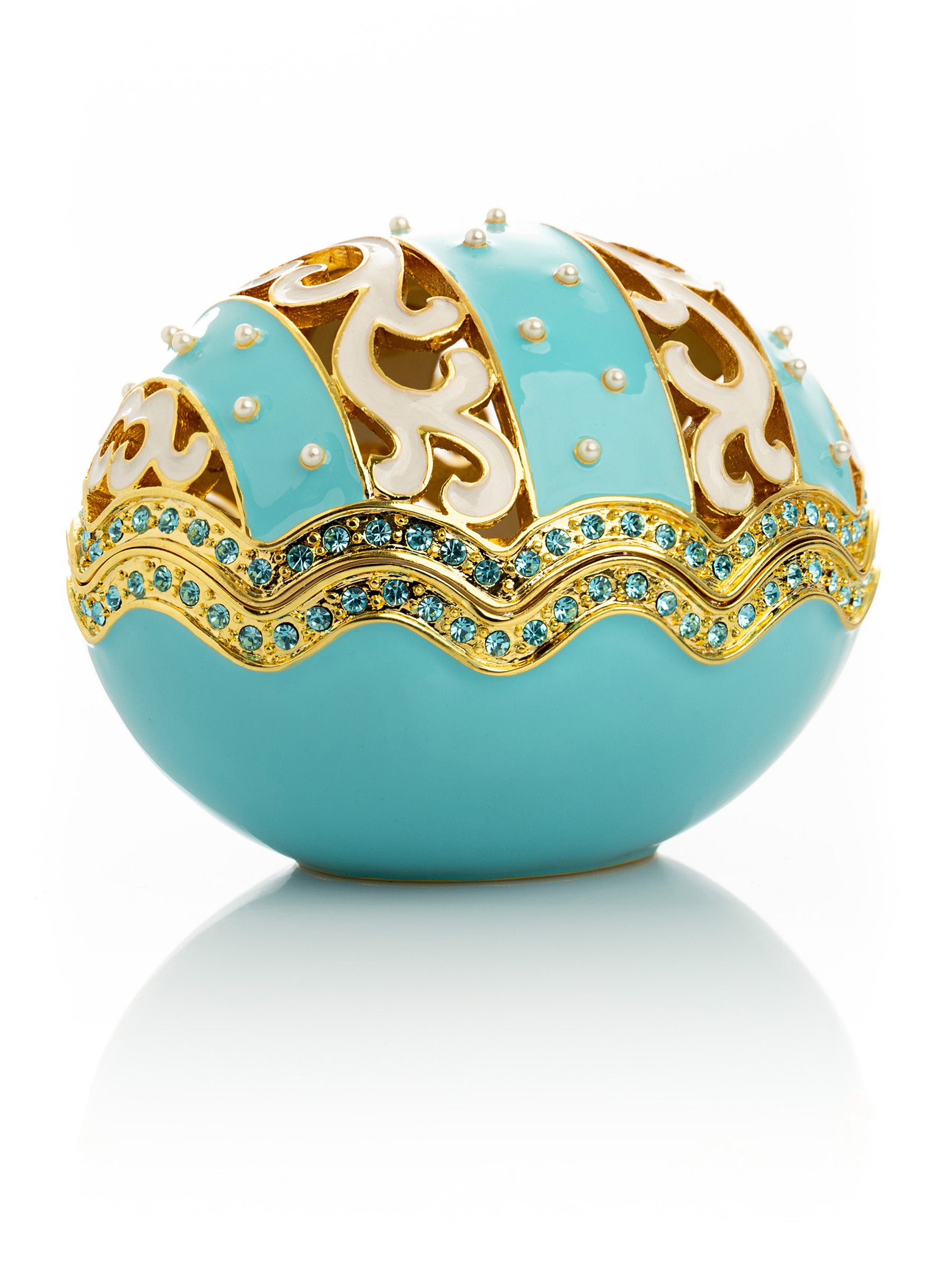 Keren Kopal Turquoise Egg with pearls