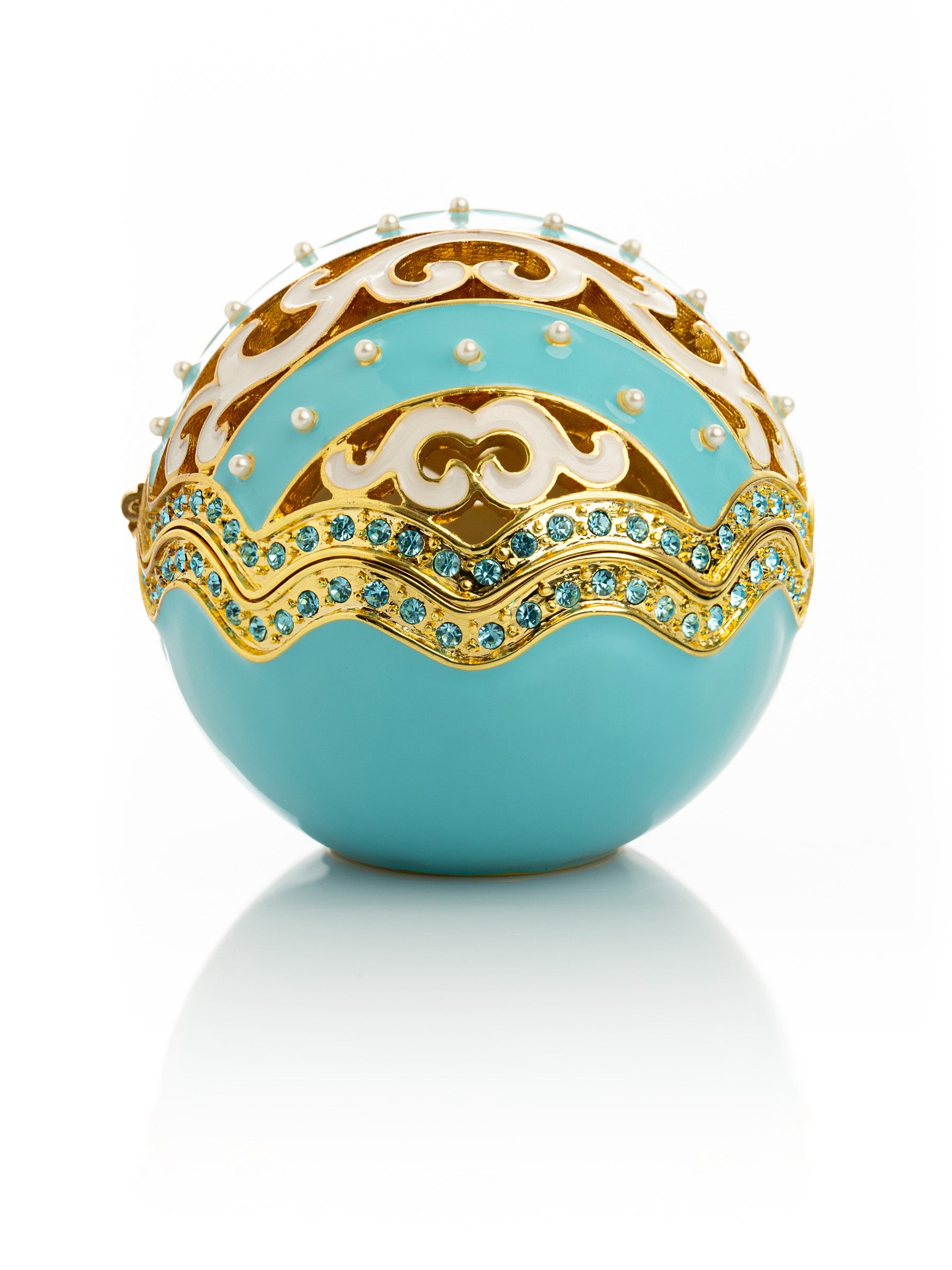 Keren Kopal Turquoise Egg with pearls