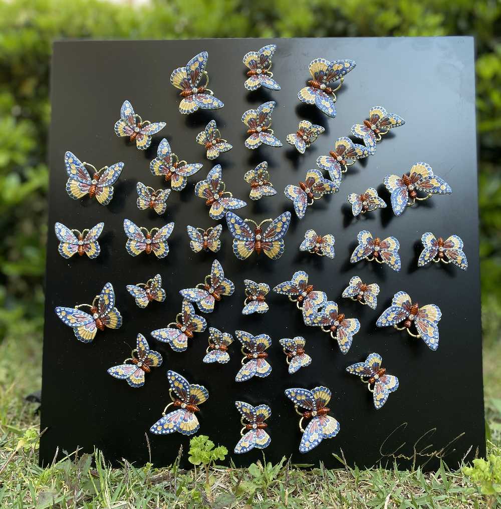 Keren Kopal Circle of Butterflies Wall Art Black