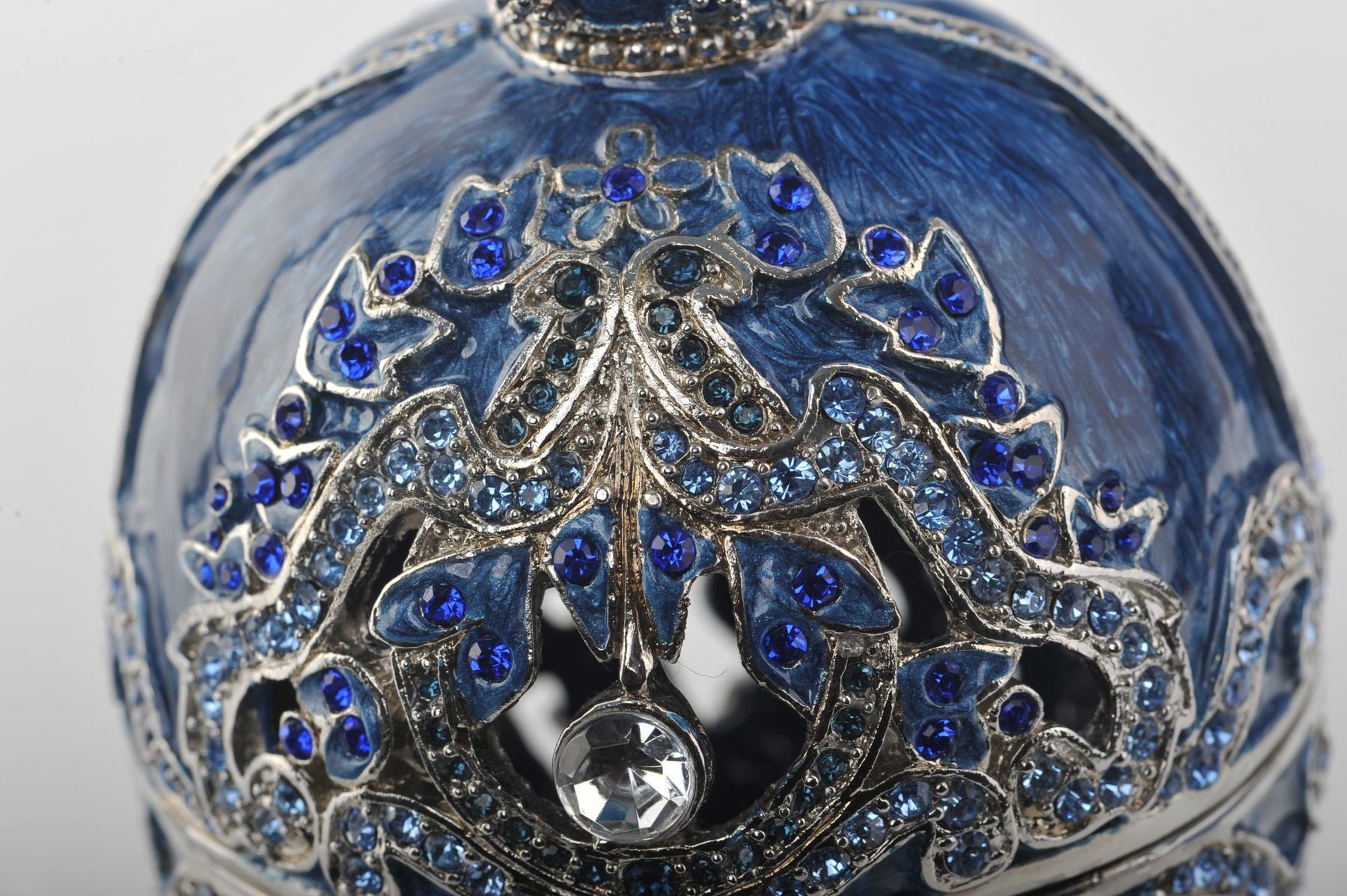 Keren Kopal Blue Faberge Egg with a Green Frogs Inside