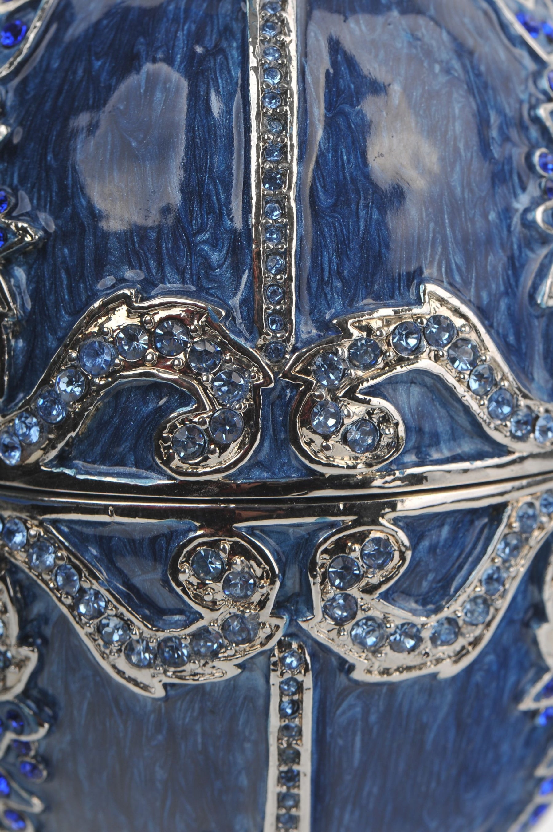 Keren Kopal Blue Faberge Egg with a Green Frogs Inside