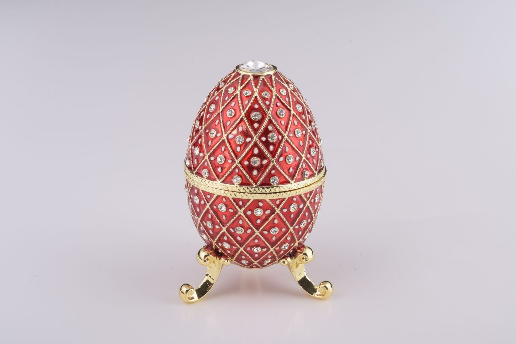 Keren Kopal Red Faberge Egg with Horse Carousel Surprise Inside