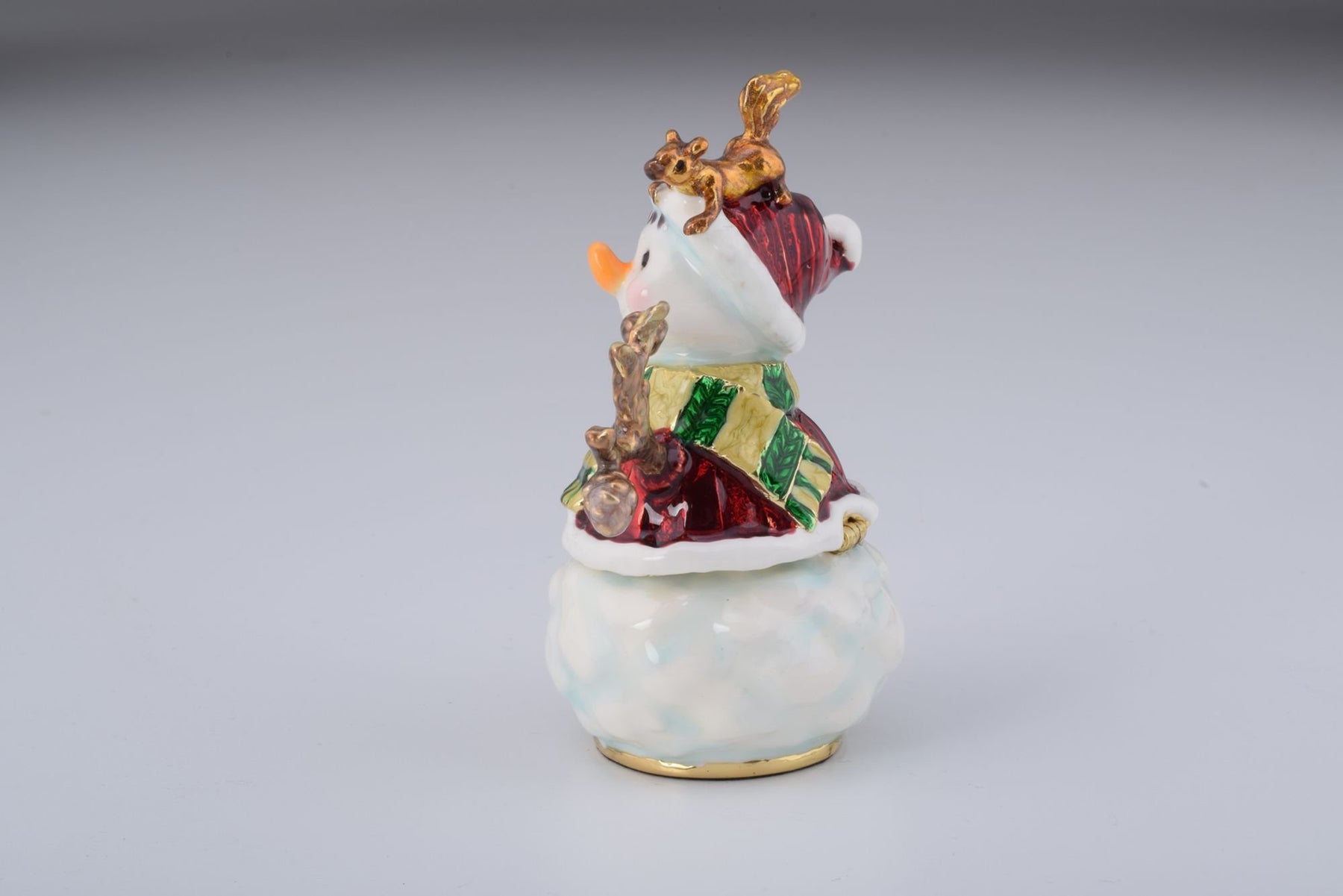 Keren Kopal Christmas Snowman with a Squirrel on His Head