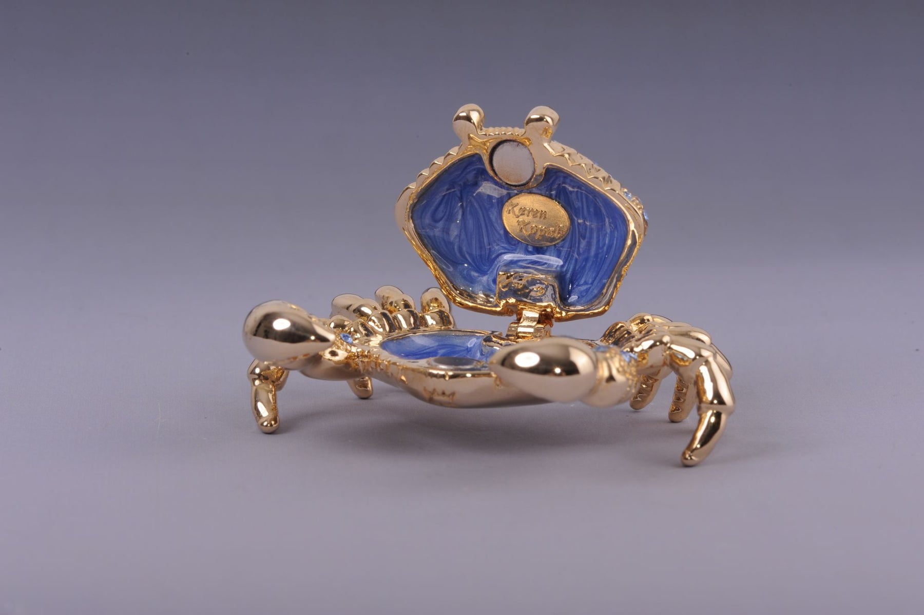 Keren Kopal Golden Crab with blue stones