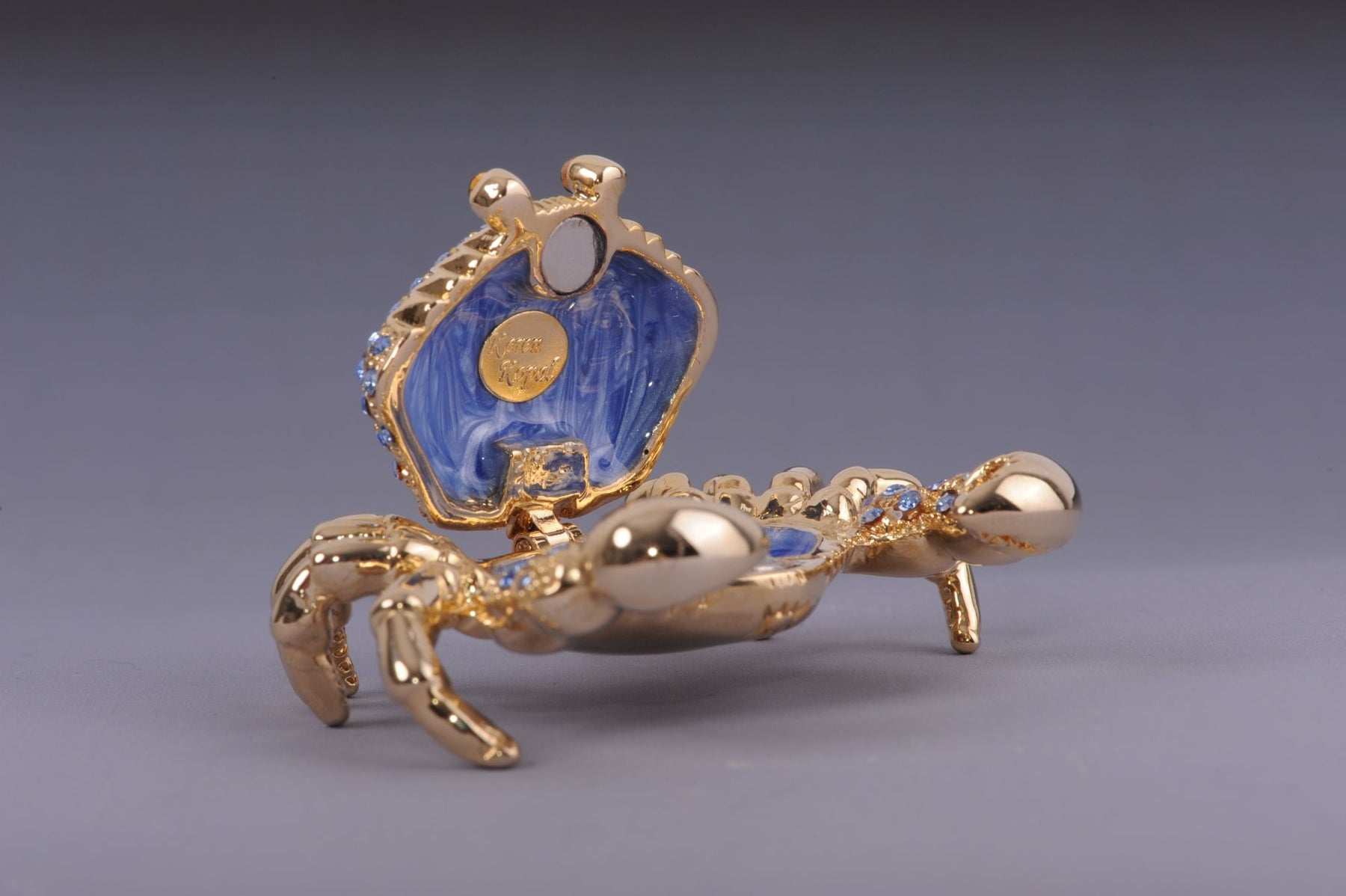 Keren Kopal Golden Crab with blue stones