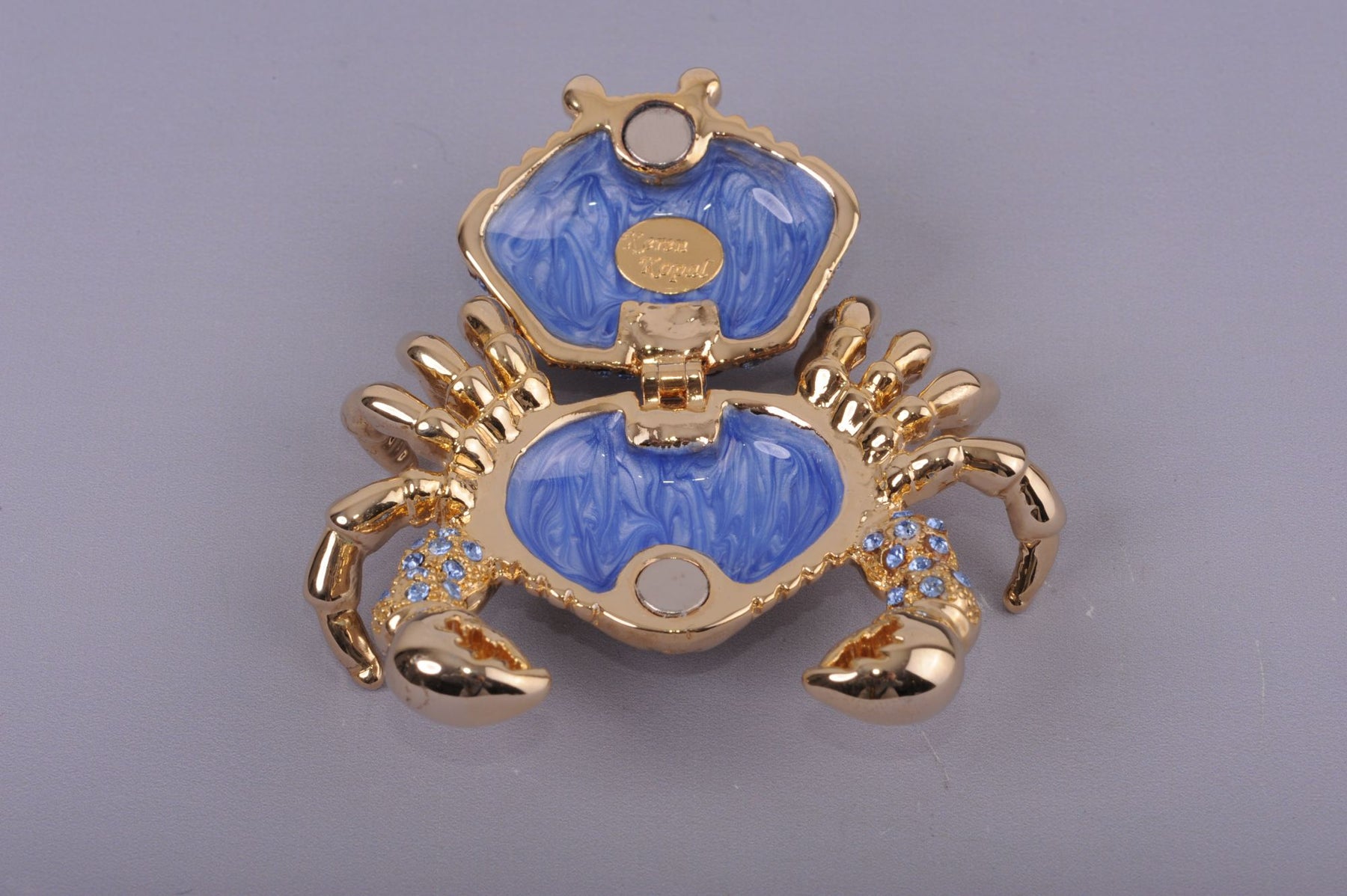 Keren Kopal Golden Crab with blue stones
