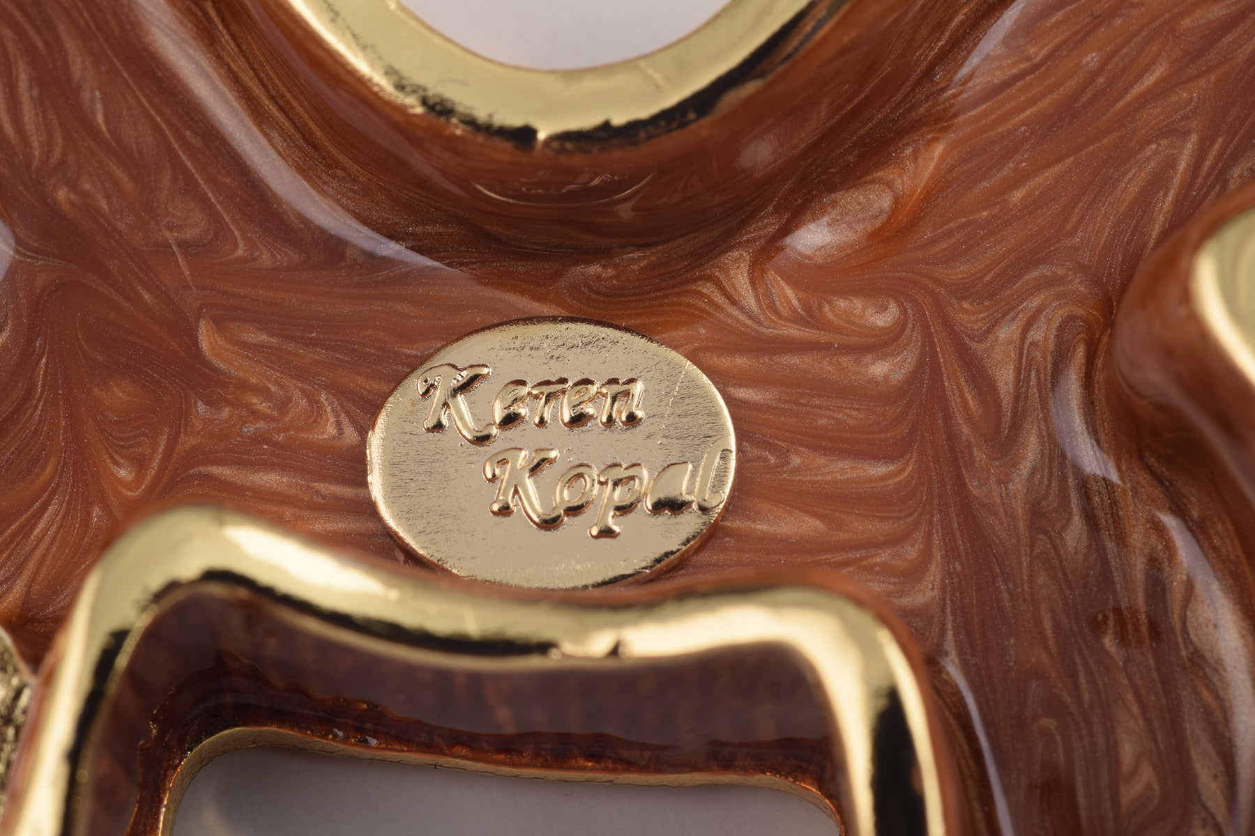 Keren Kopal Brown Butterfly Trinket Box