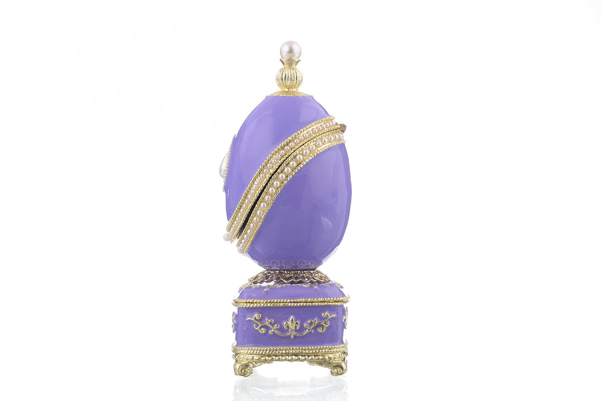 Keren Kopal Purple Faberge Egg with Pearl