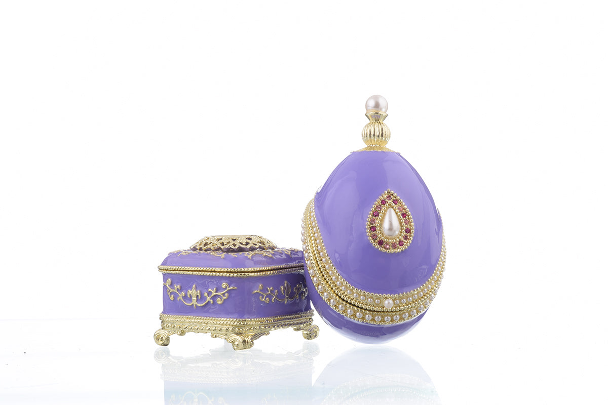 Keren Kopal Blue Faberge Egg with Pearl