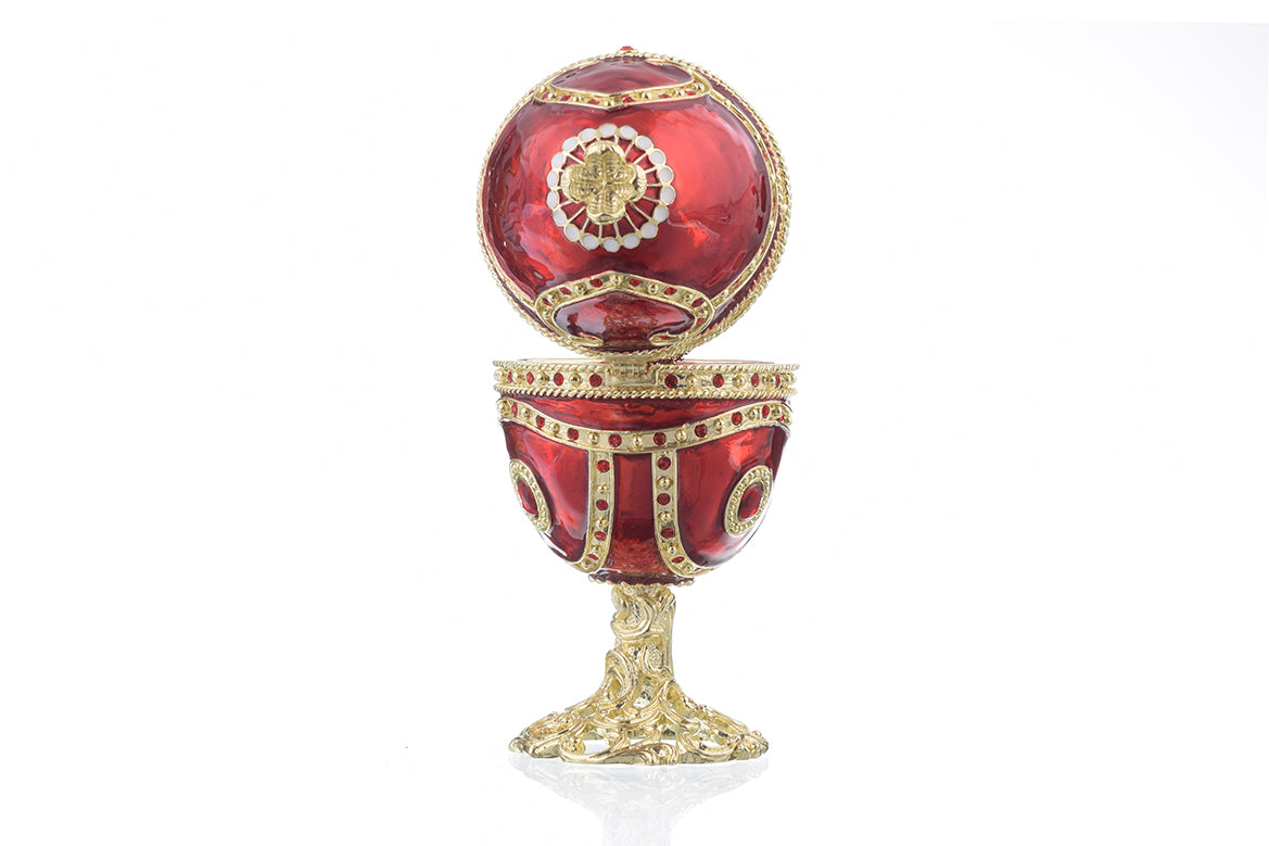 Keren Kopal Red Faberge Egg with Heart Inside