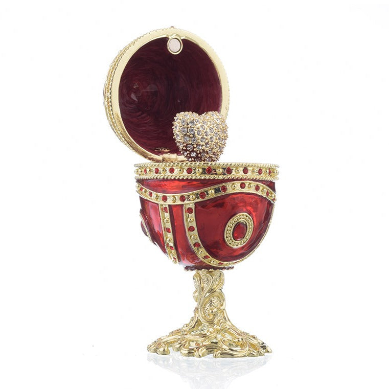 Keren Kopal Red Faberge Egg with Heart Inside