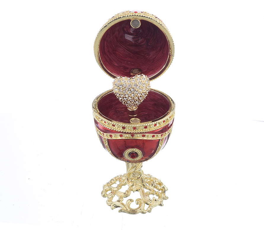 Keren Kopal Red Faberge Egg with Heart Inside
