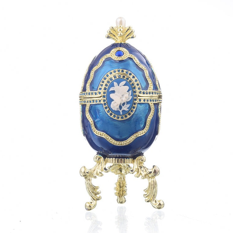 Keren Kopal Blue Faberge Egg with Piano Inside
