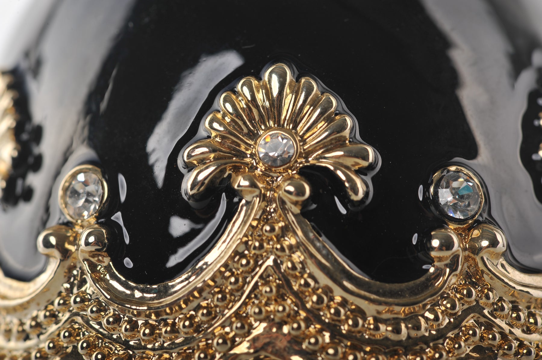 Keren Kopal Black Faberge Egg with a Chicken Inside