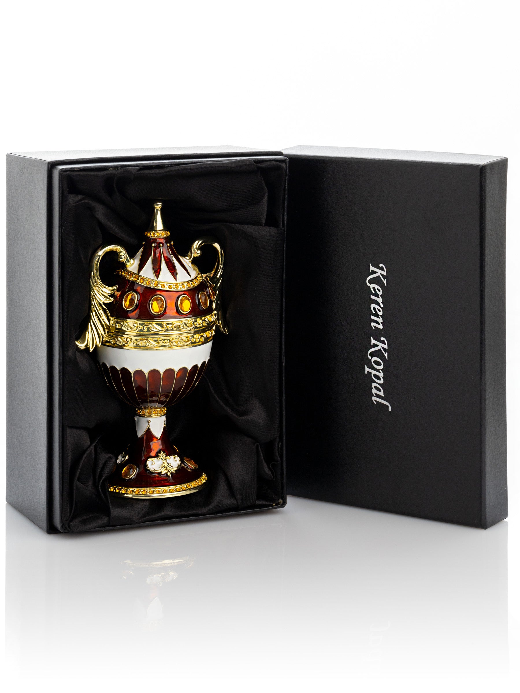 Keren Kopal Brown Music Playing Faberge Egg with Wings