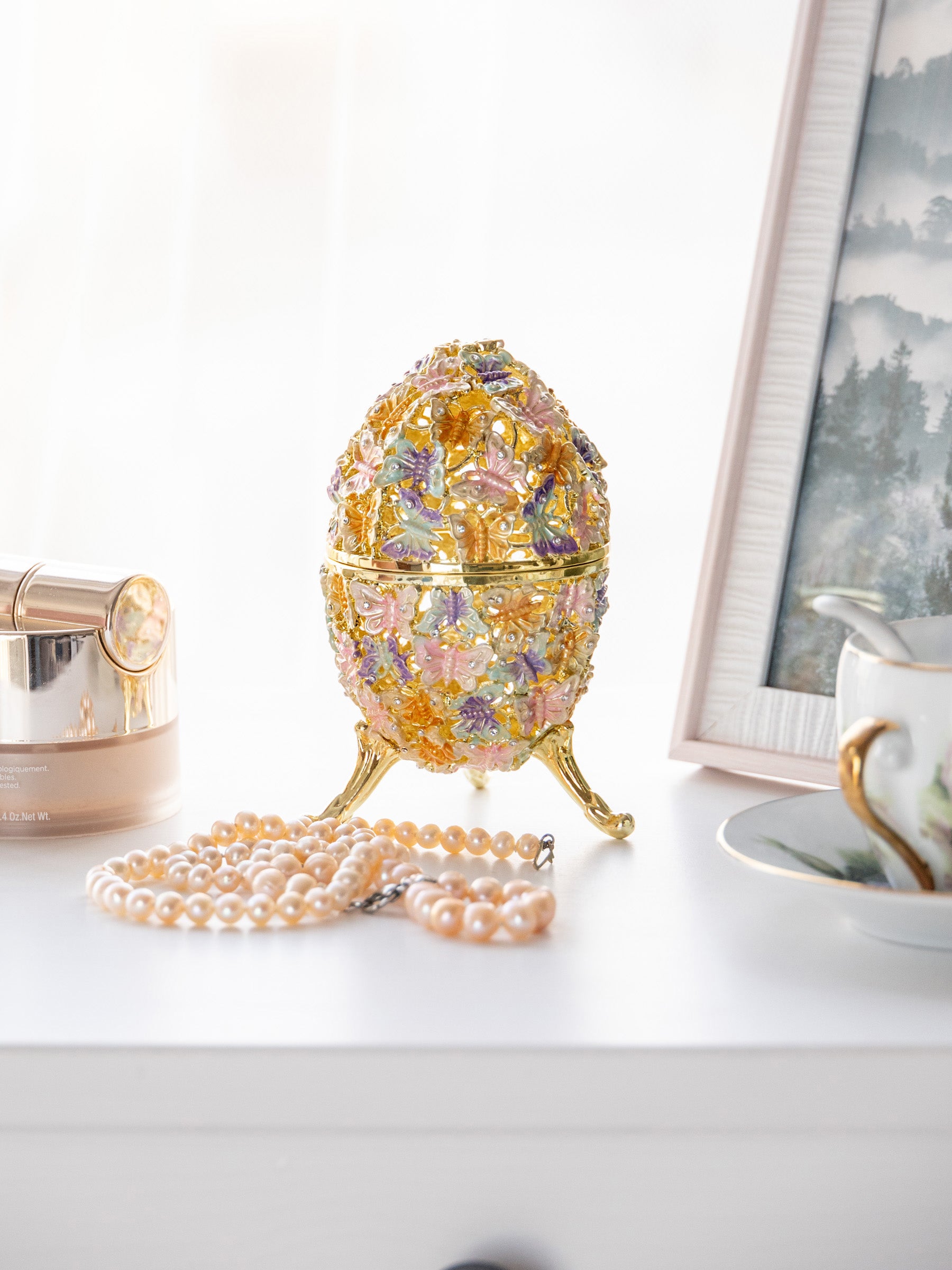 Keren Kopal Golden Faberge Egg Decorated with Butterflies