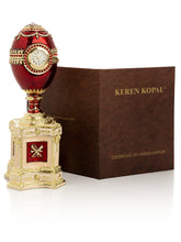 Keren Kopal Red Faberge Egg with a Pearl and a Clock