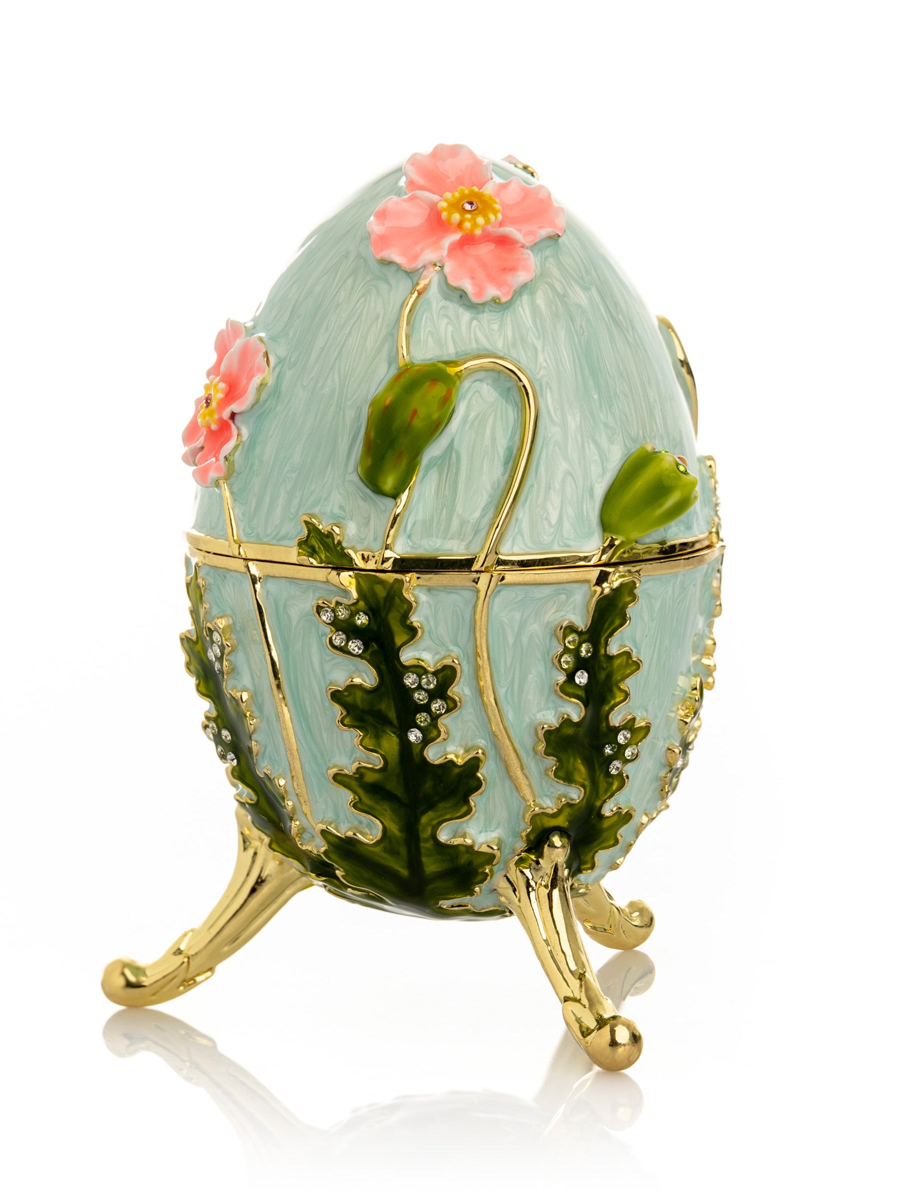 Keren Kopal Turquoise Faberge Egg with Flowers