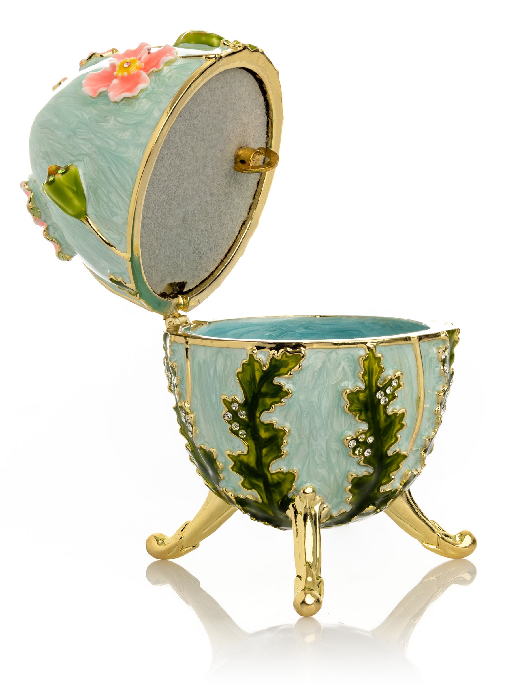 Keren Kopal Turquoise Faberge Egg with Flowers