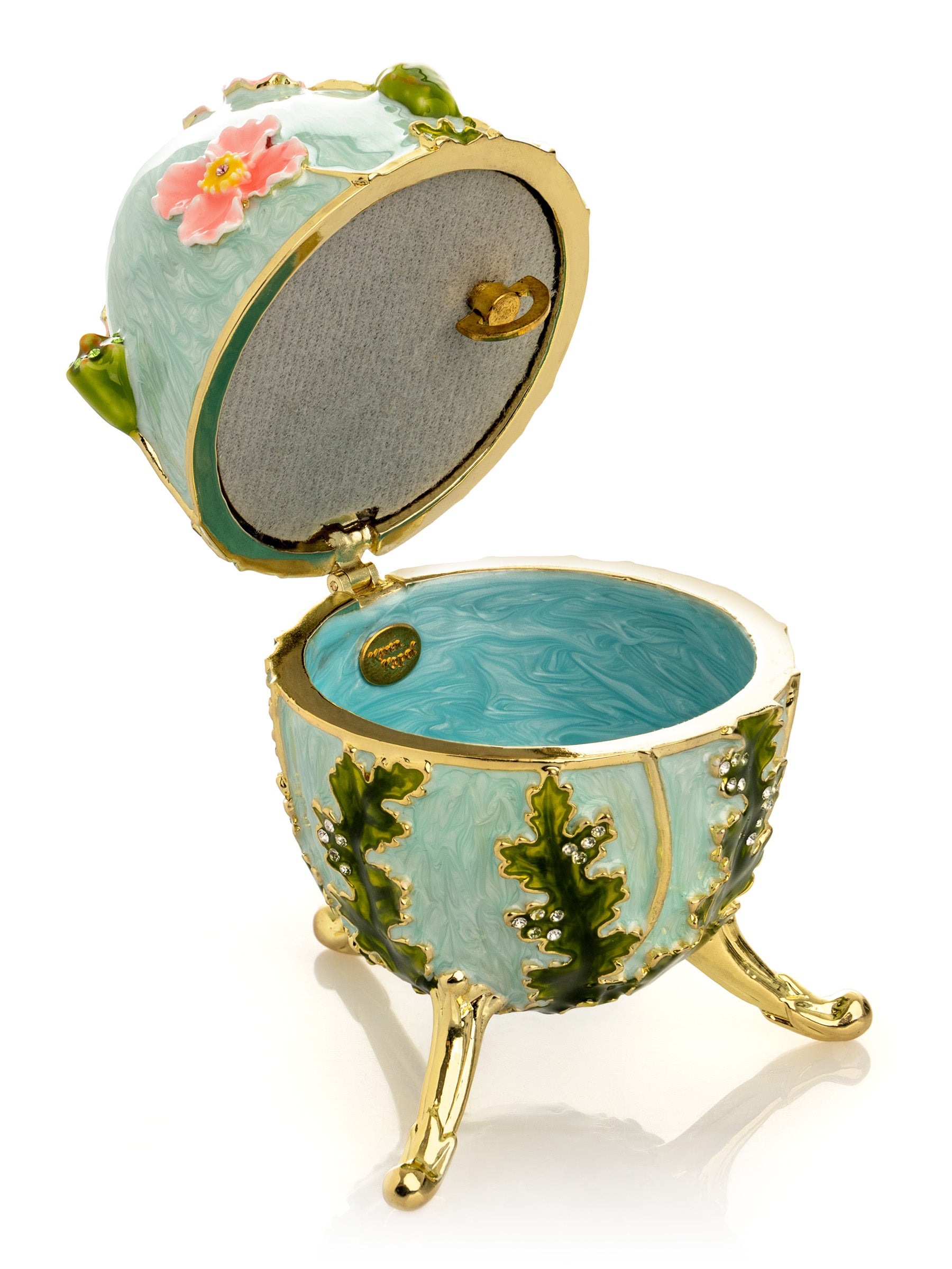 Keren Kopal Turquoise Faberge Egg with Flowers