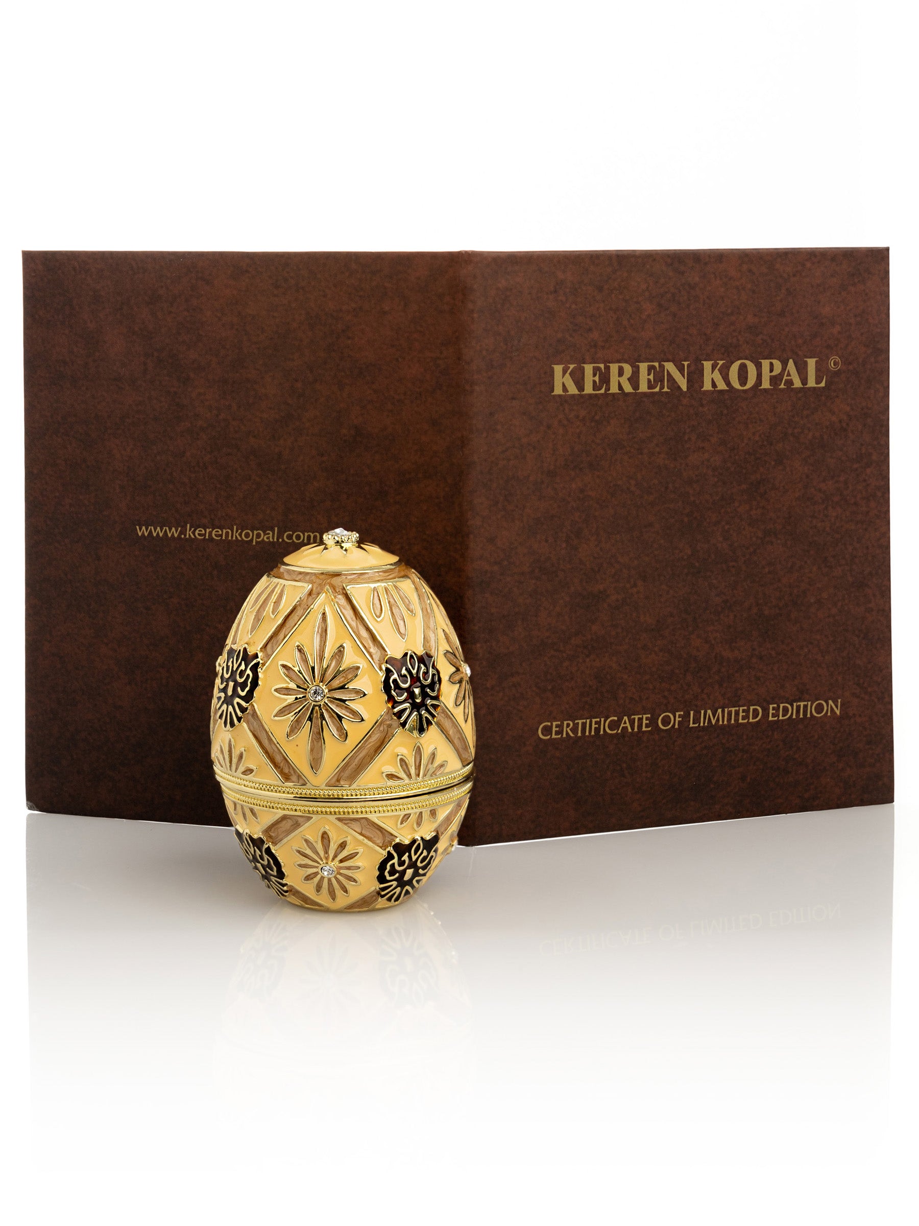Keren Kopal Brown Faberge Royal egg with Carriage
