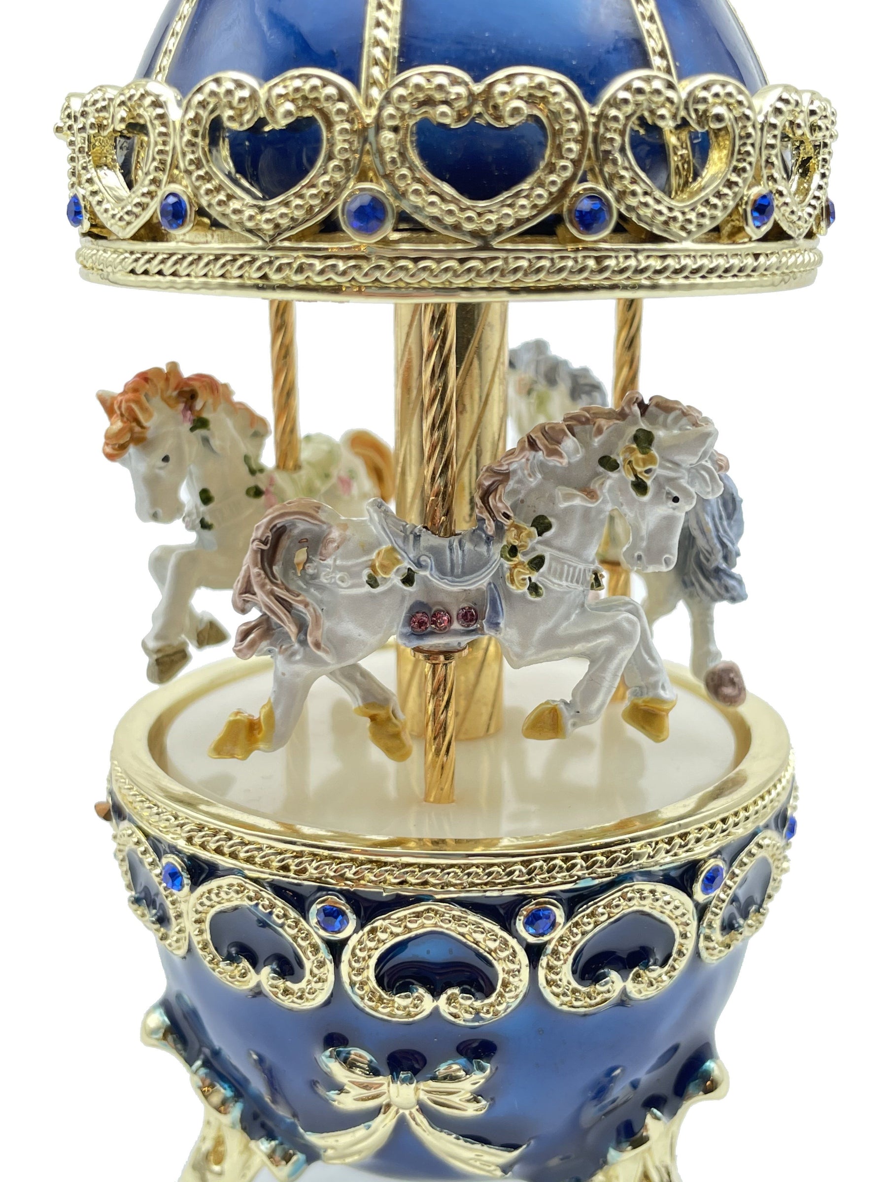 Keren Kopal Blue Musical Carousel with Royal Horses