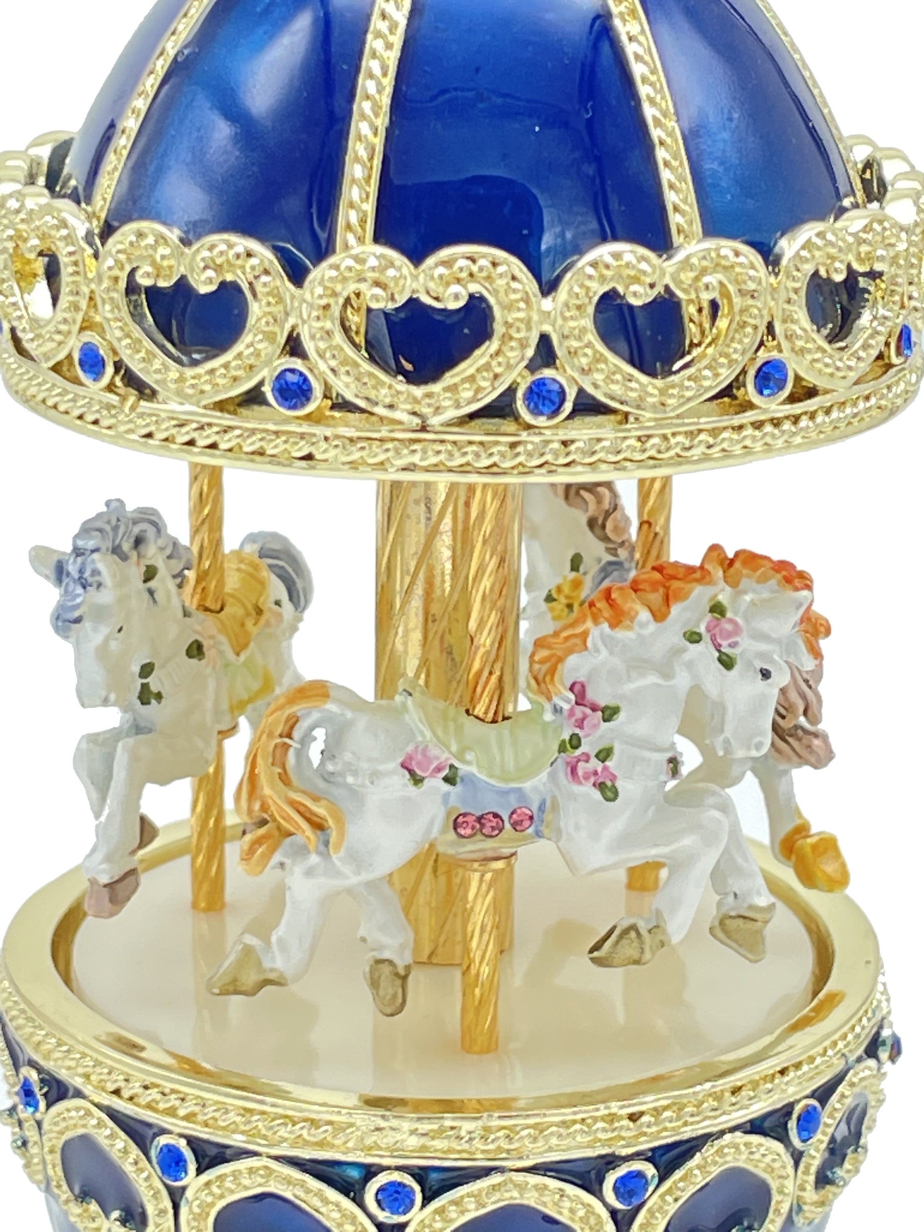 Keren Kopal Blue Musical Carousel with Royal Horses