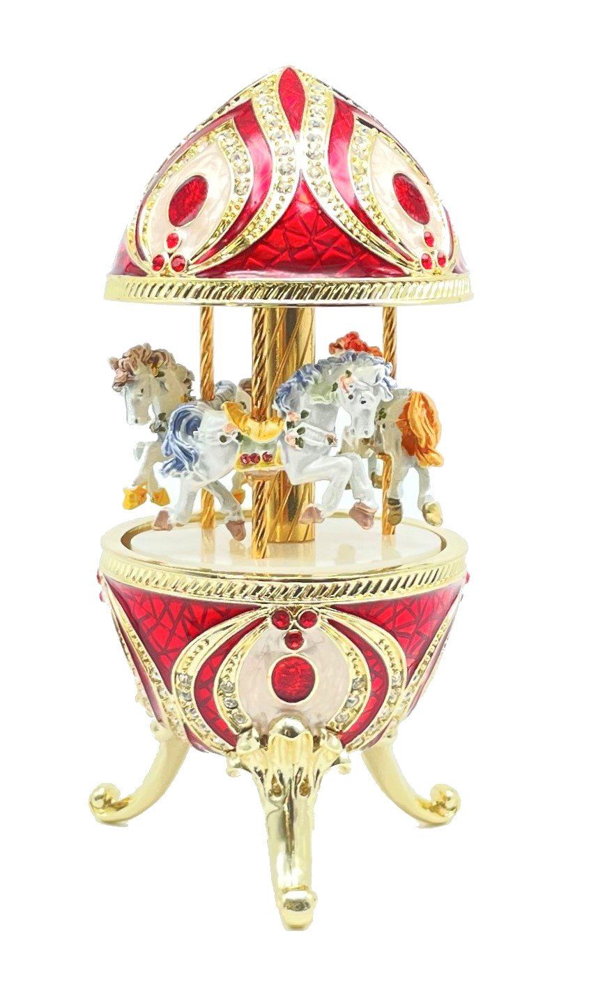 Keren Kopal Red Musical Carousel with Royal Horses