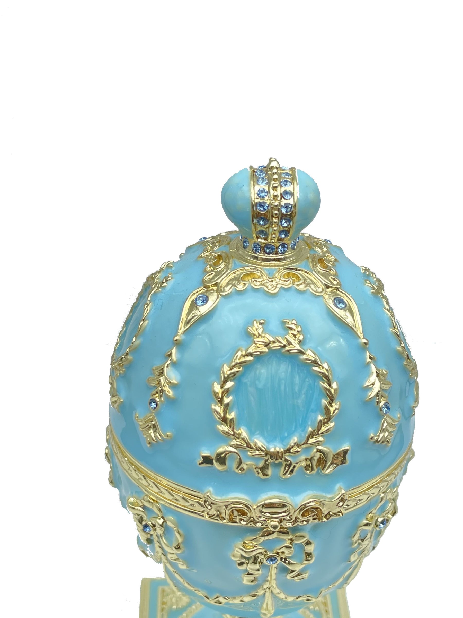 Keren Kopal Turquoise Faberge Egg with Swan Inside