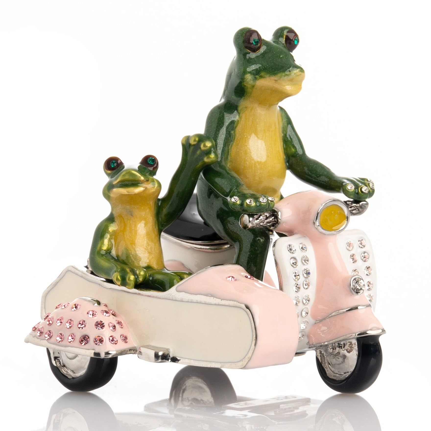 Keren Kopal Frogs Riding Vespa with Sidecar