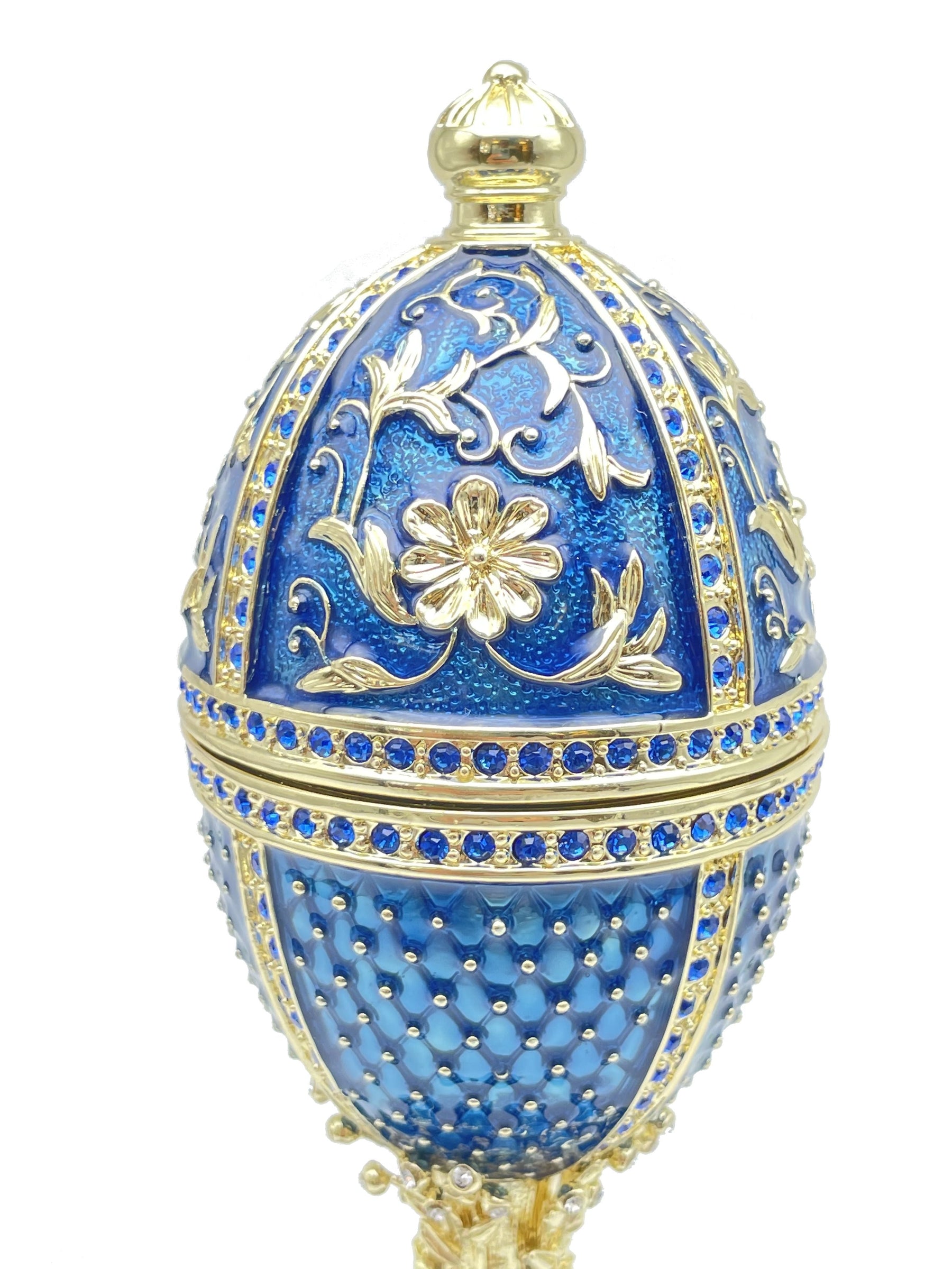 Keren Kopal Limited edition Blue Faberge Egg with doves trinket box