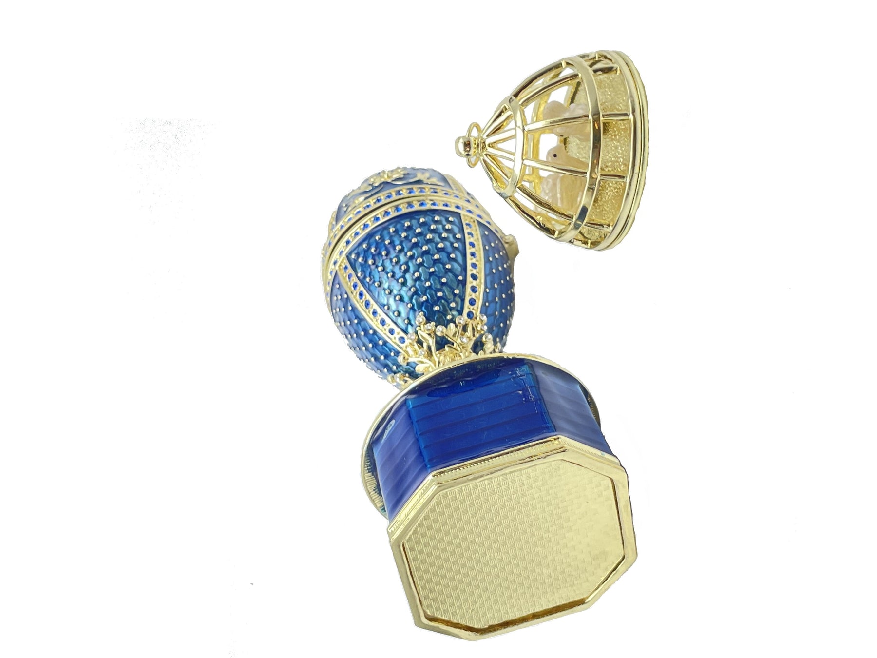 Keren Kopal Limited edition Blue Faberge Egg with doves trinket box