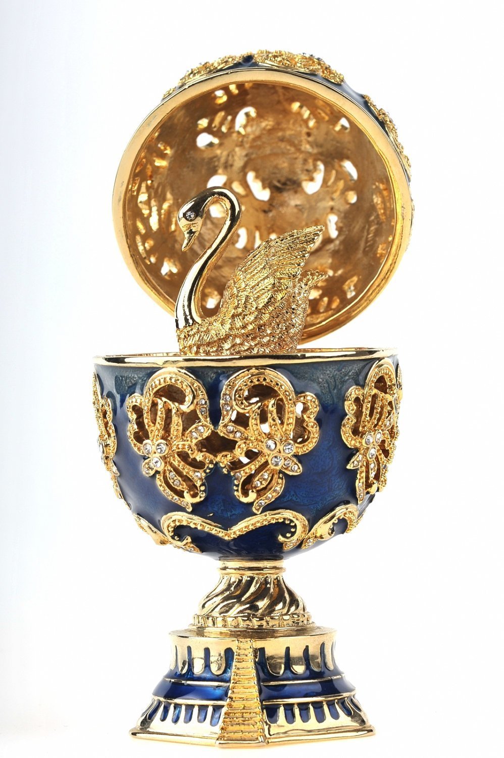 Keren Kopal Faberge Egg with a Golden Swan