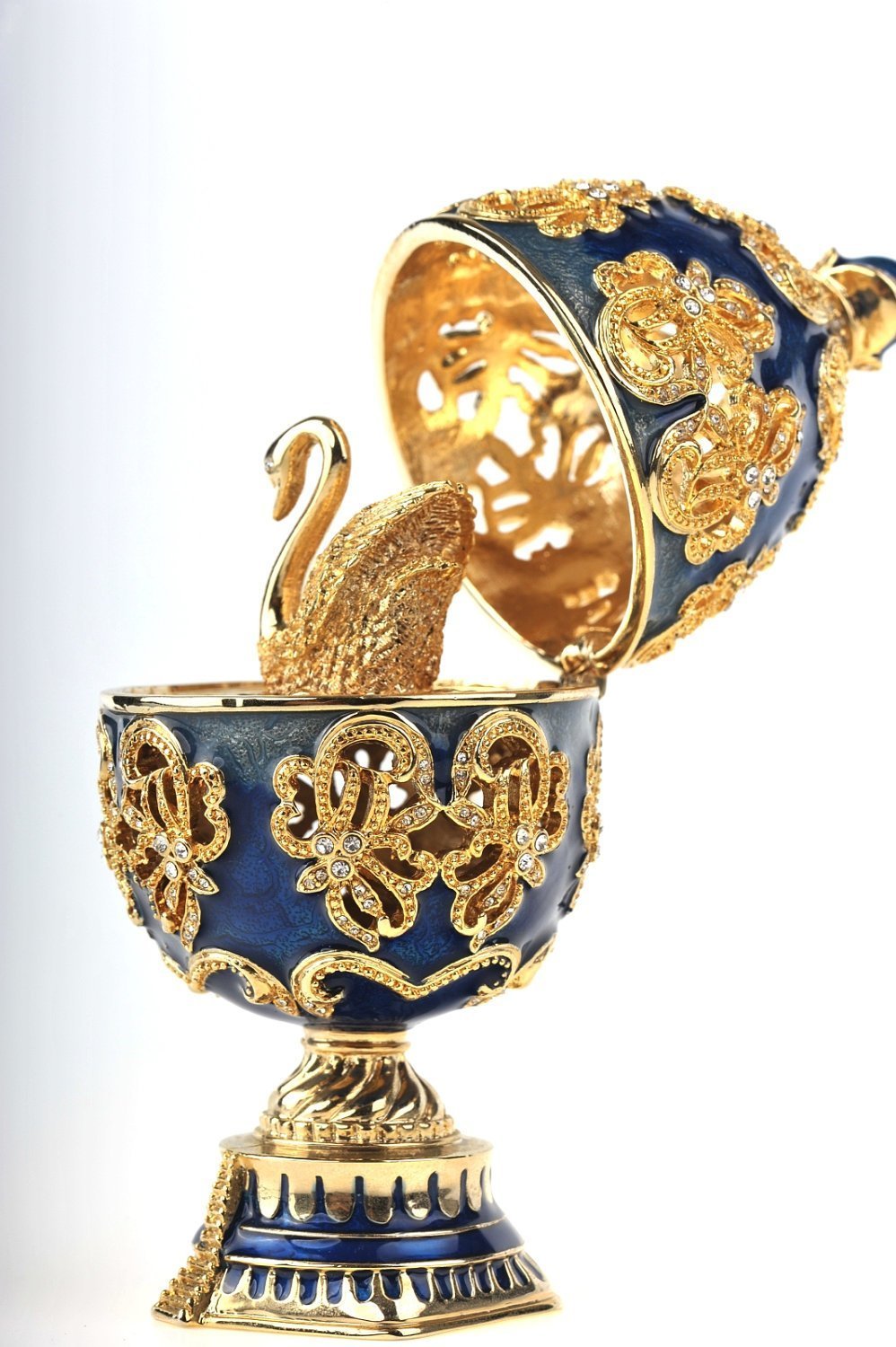 Keren Kopal Faberge Egg with a Golden Swan