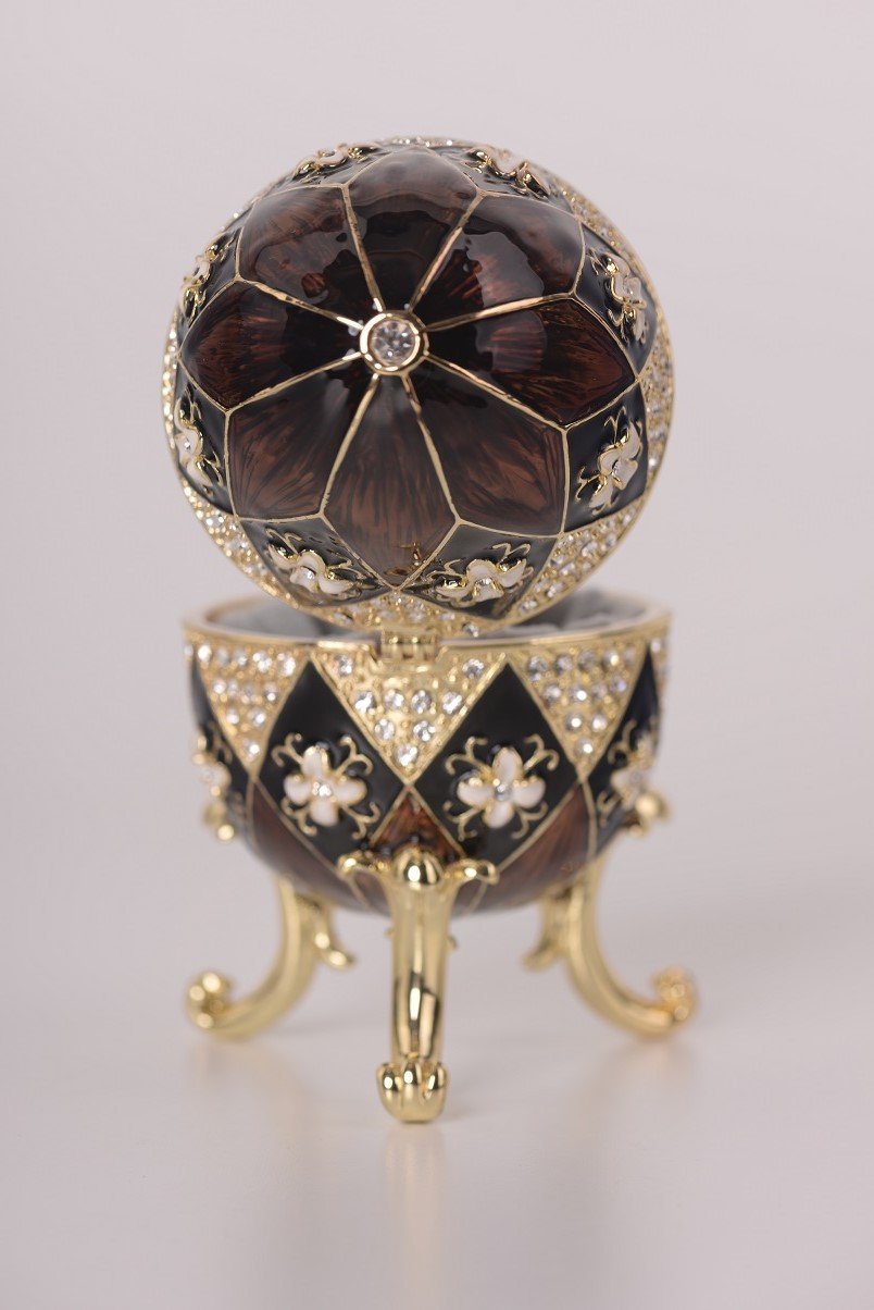 Keren Kopal Faberge Style Egg Music Box Trinket Box