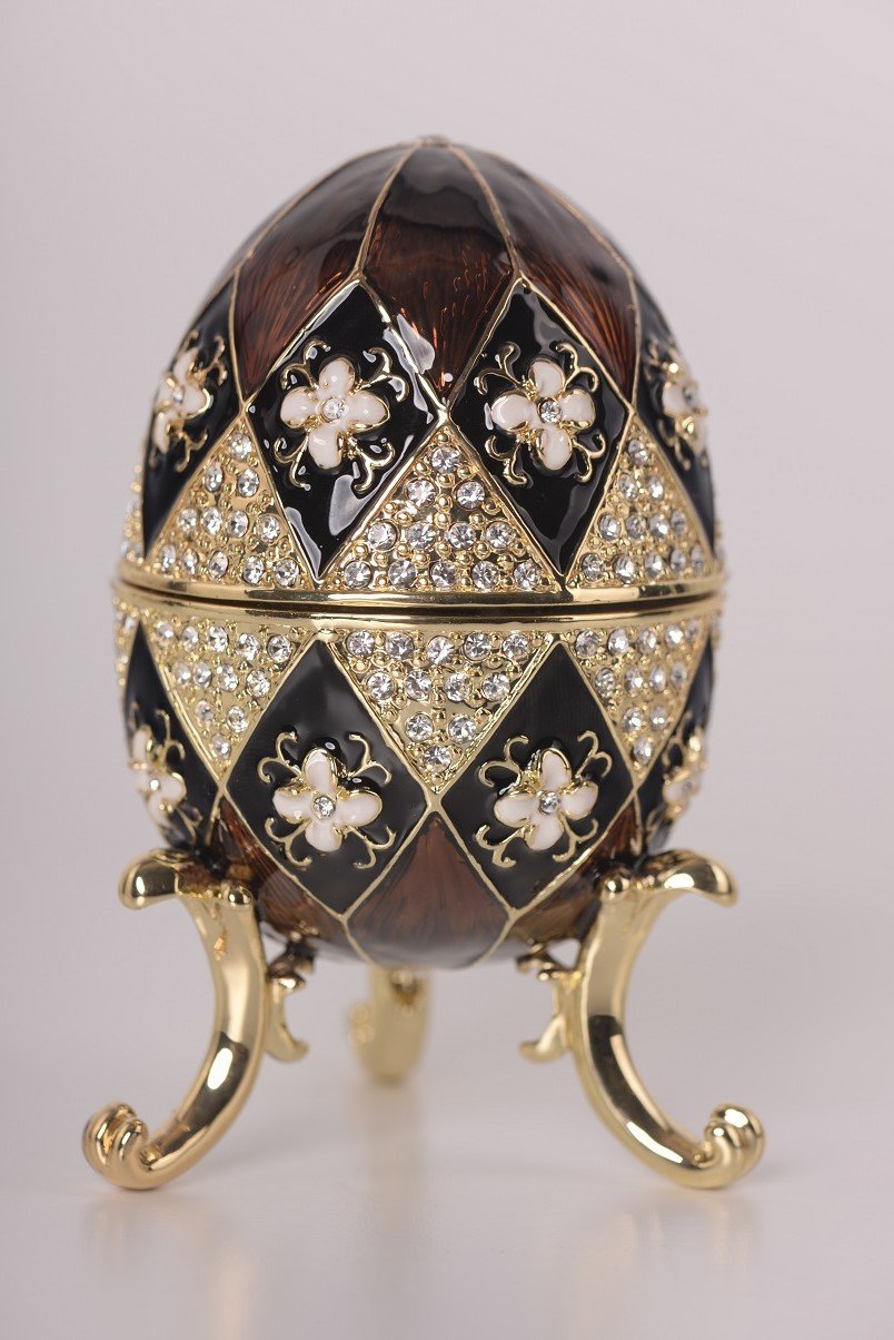 Keren Kopal Faberge Style Egg Music Box Trinket Box