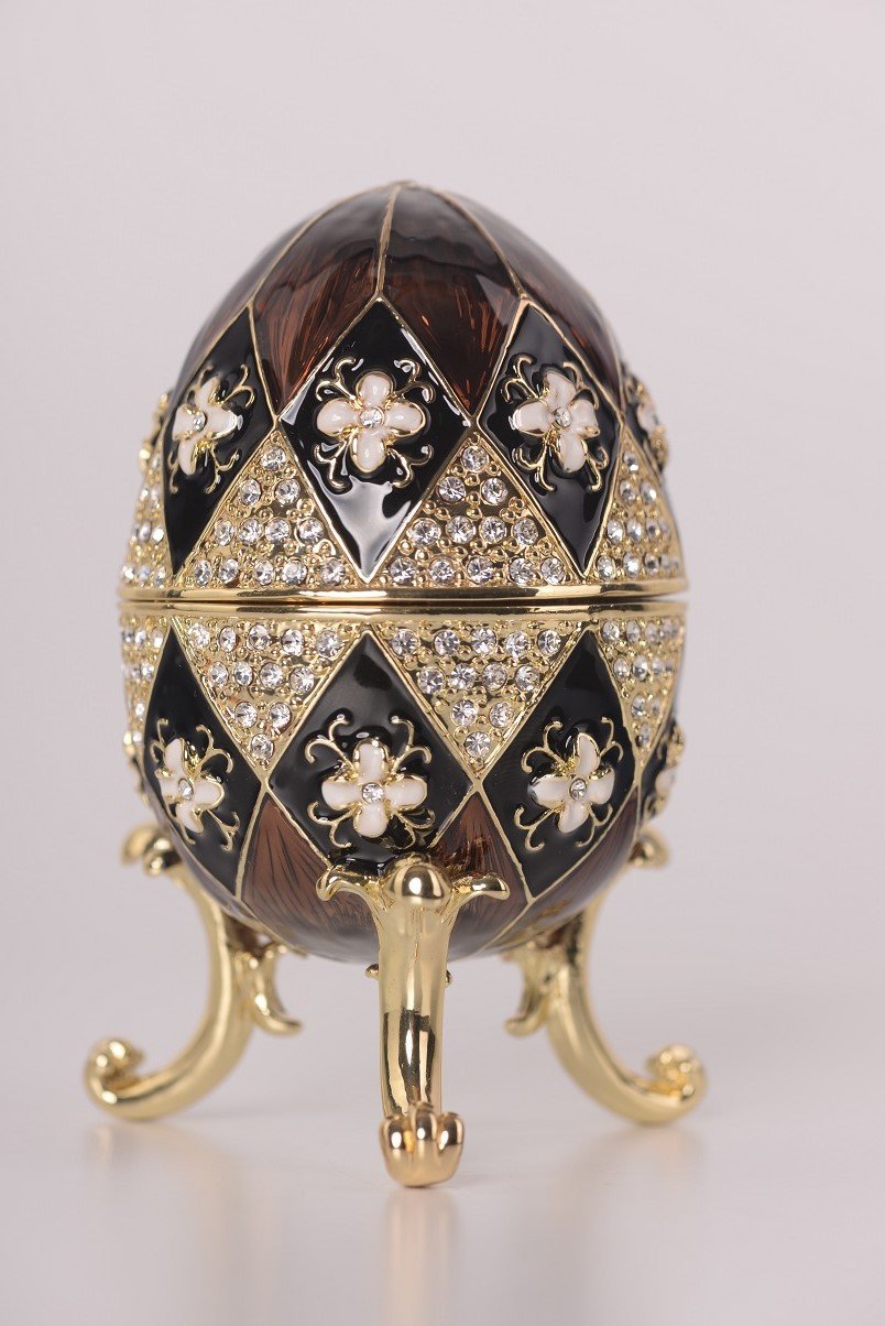 Keren Kopal Faberge Style Egg Music Box Trinket Box