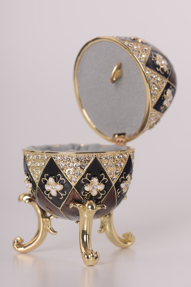 Keren Kopal Faberge Style Egg Music Box Trinket Box