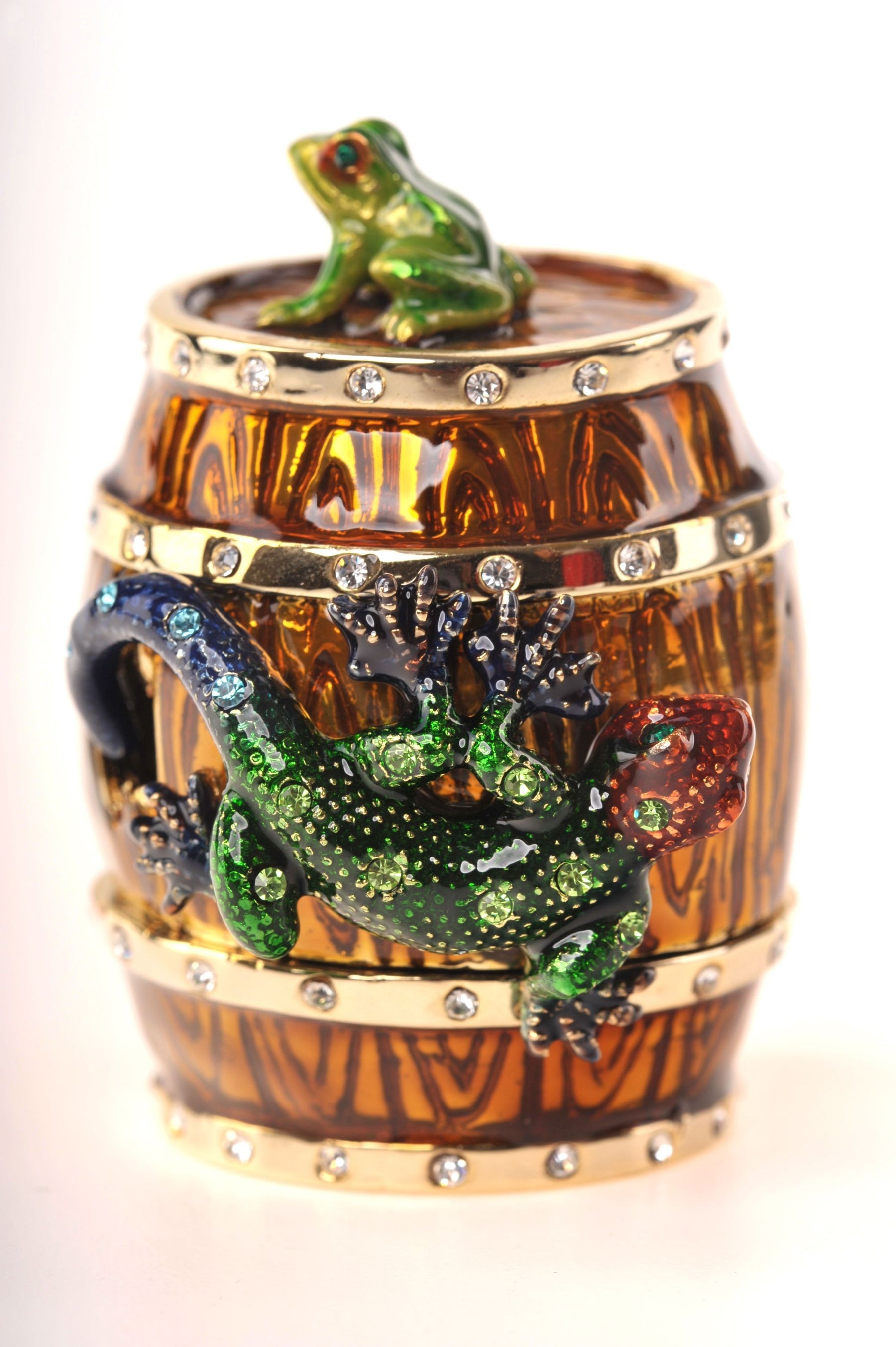 Keren Kopal Frog & Lizard on a Barrel